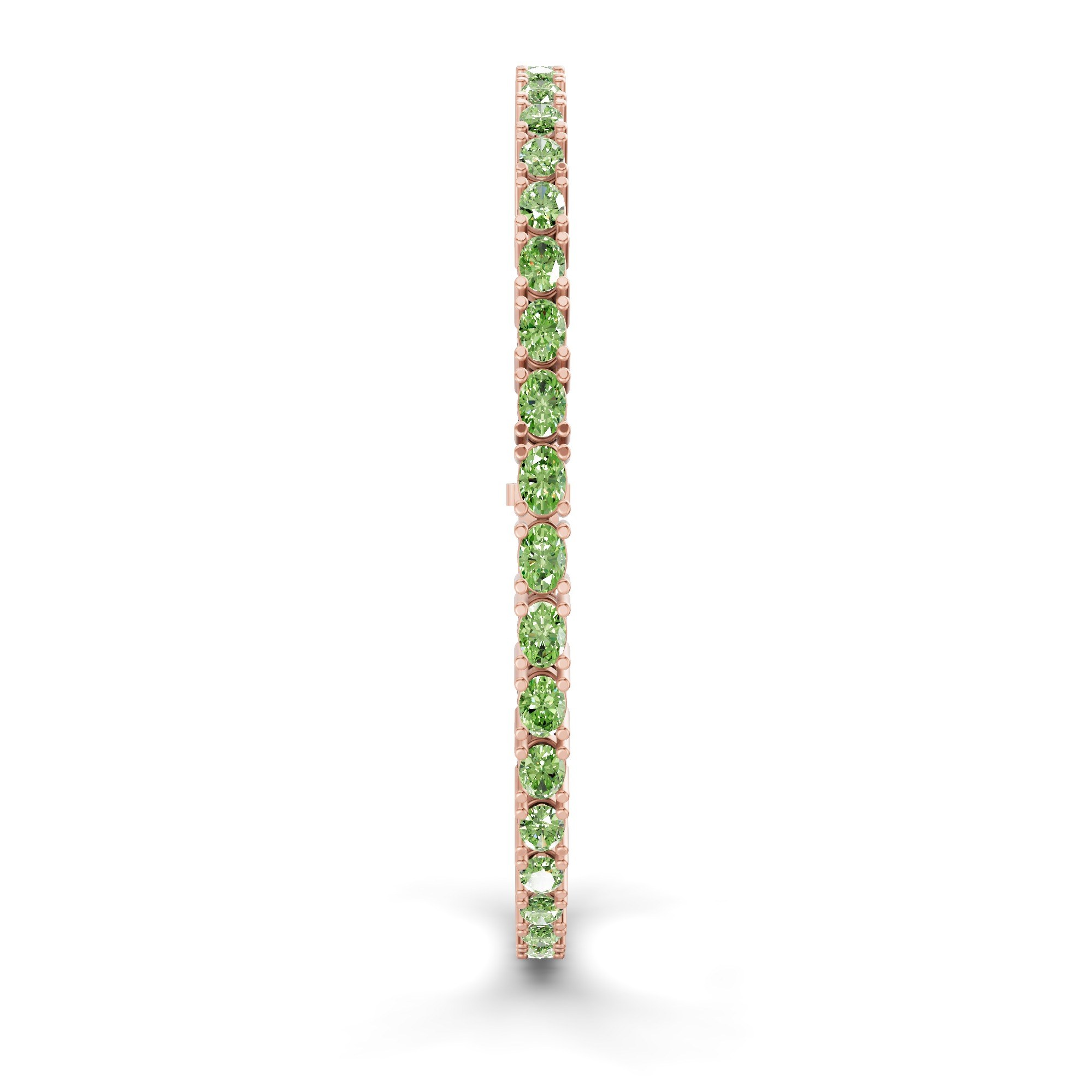 Aldea Oval Ocean Green Lab Diamond Tennis Bracelet left view