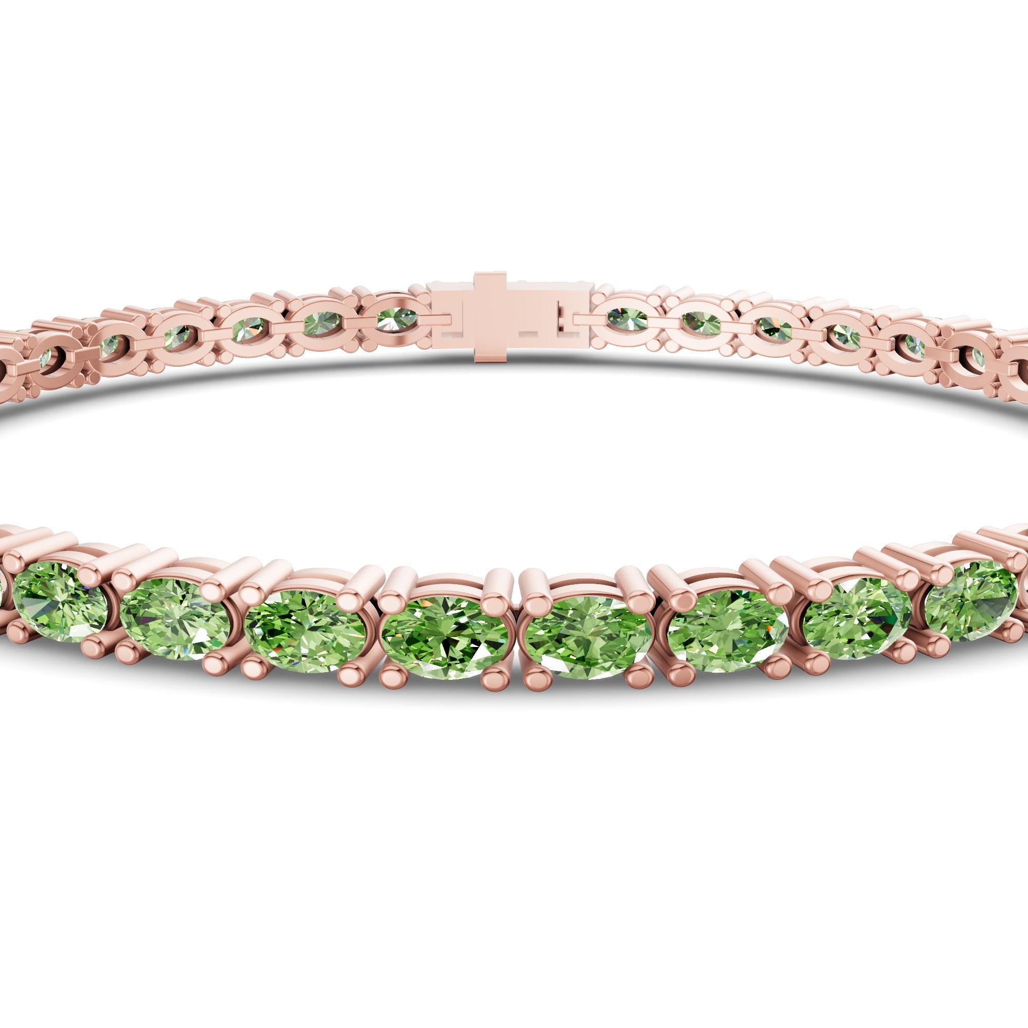 14ct Rose Gold Aldea Oval Lab Diamond Tennis Bracelet (3 Ct. Tw.) side right image one