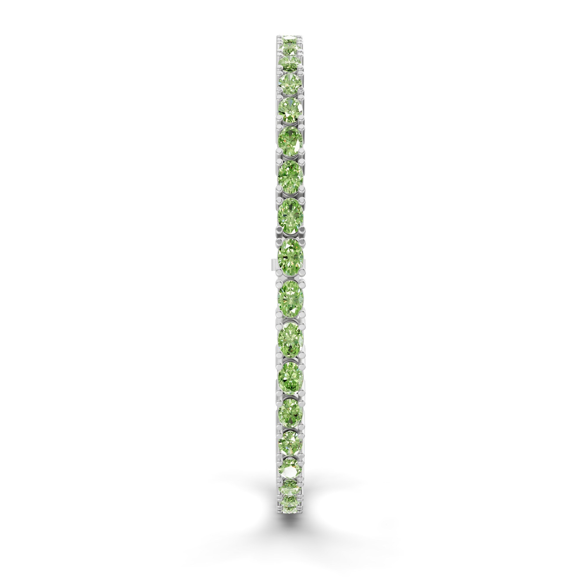 Aldea Oval Ocean Green Lab Diamond Tennis Bracelet left view