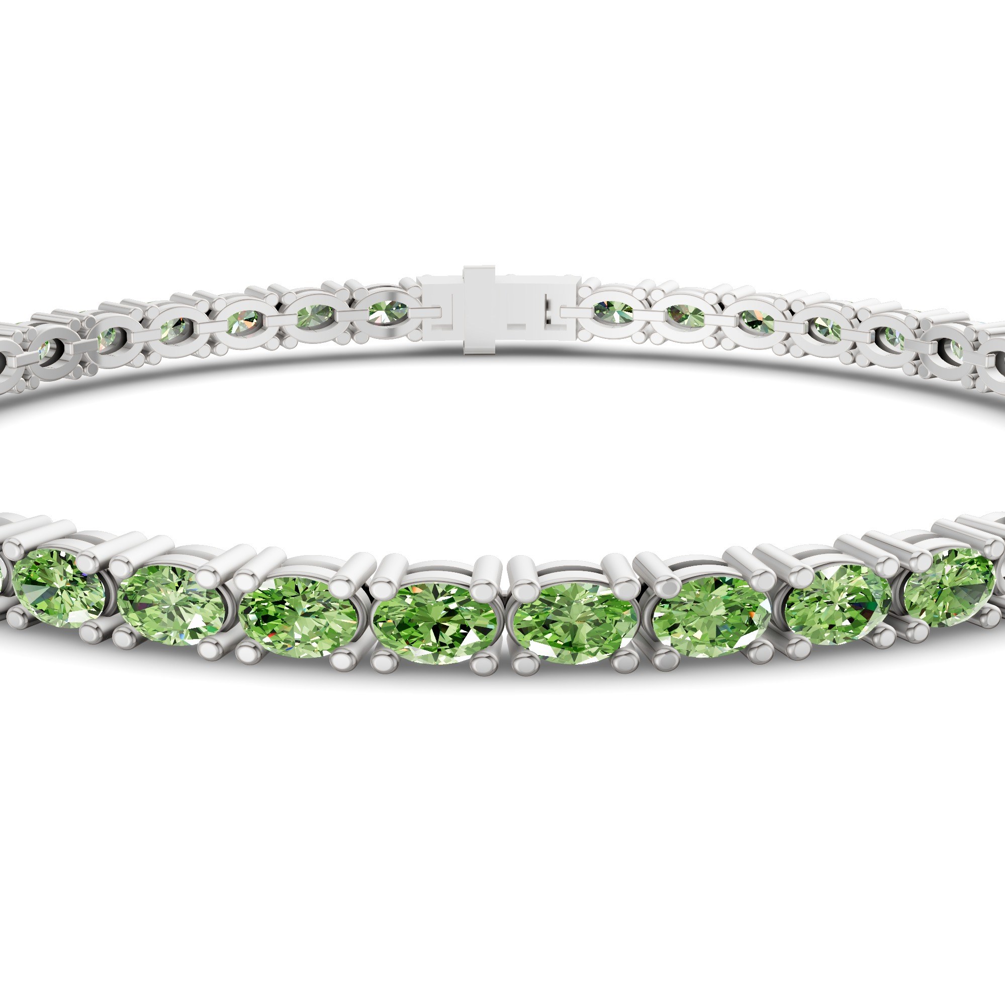 14kt White Gold Aldea Oval Lab Diamond Tennis Bracelet (3 Ct. Tw.) side right image one