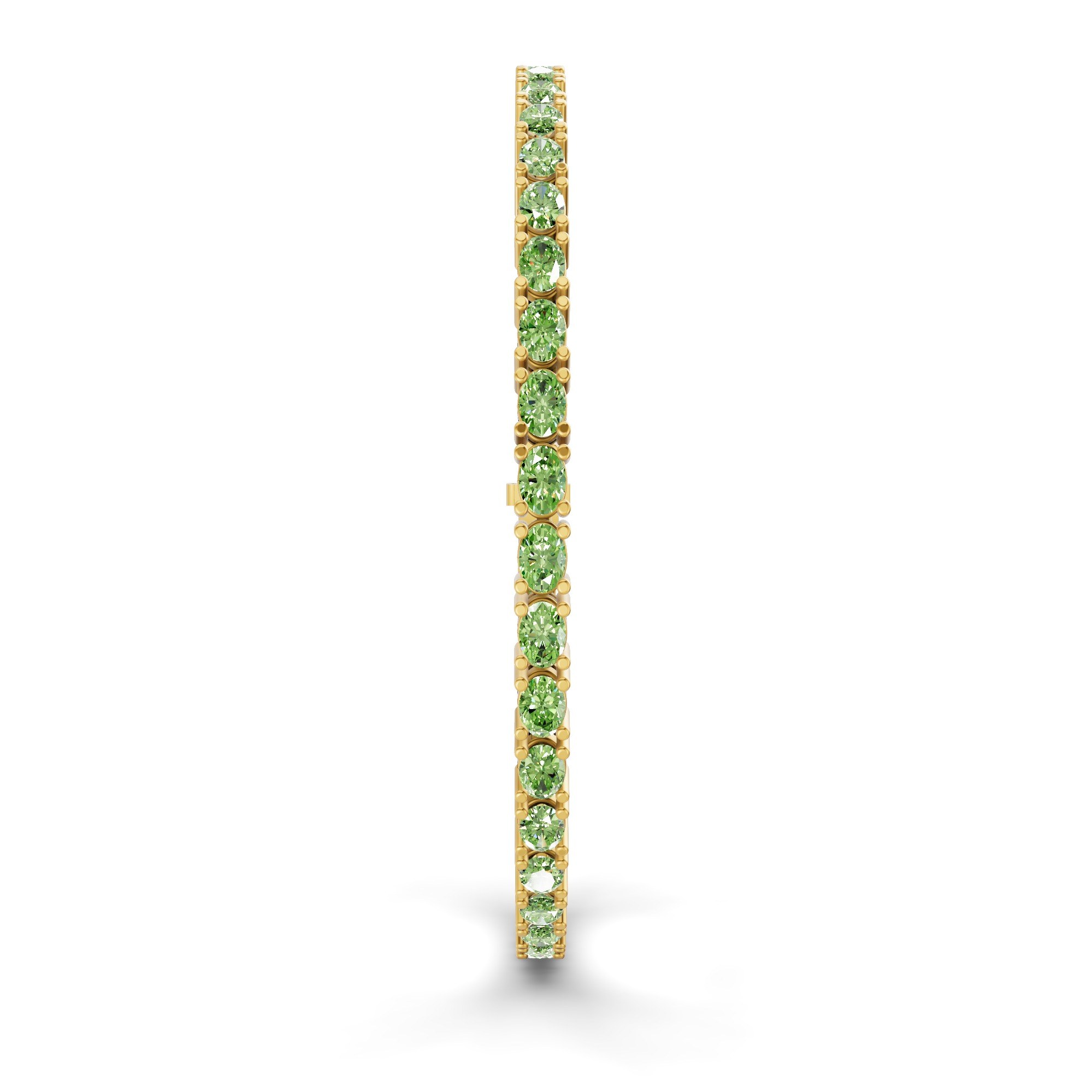 Aldea Oval Ocean Green Lab Diamond Tennis Bracelet left view