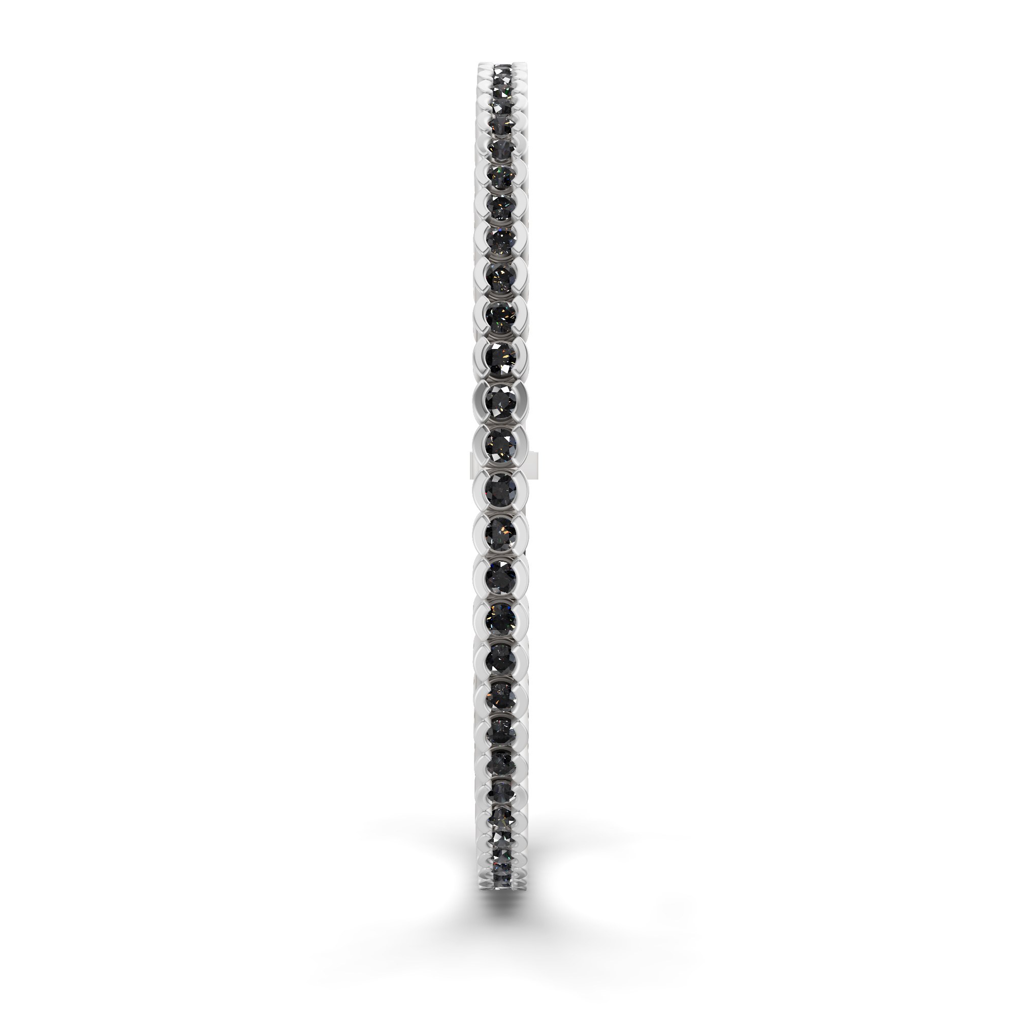 Nemy Half Bezel Round Black Lab Diamond Tennis Bracelet left view