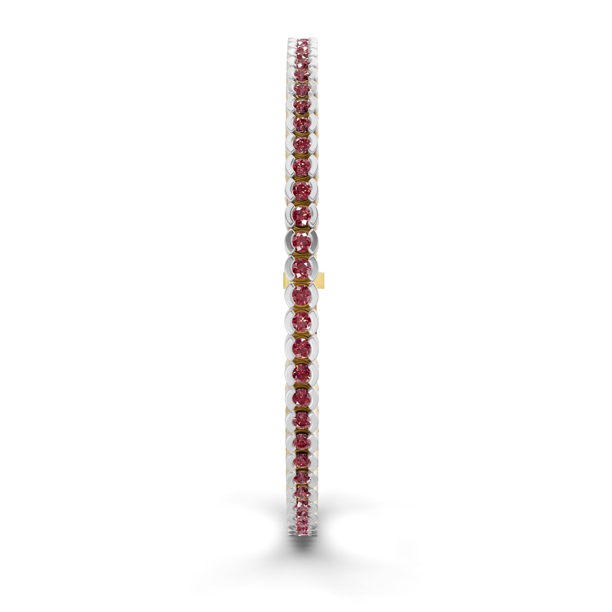 Nemy Half Bezel Round Cherry Cognac Lab Diamond Tennis Bracelet left view
