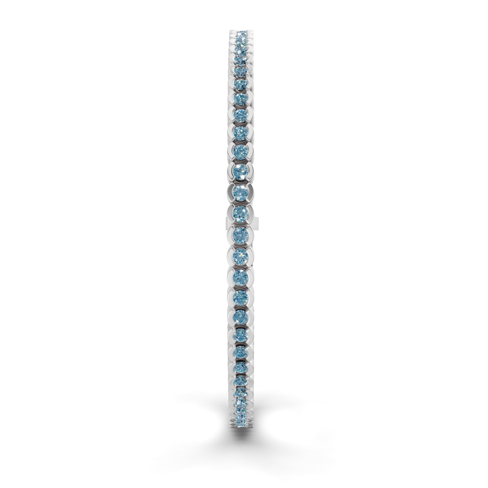 Nemy Half Bezel Round Ice Blue Lab Diamond Tennis Bracelet left view