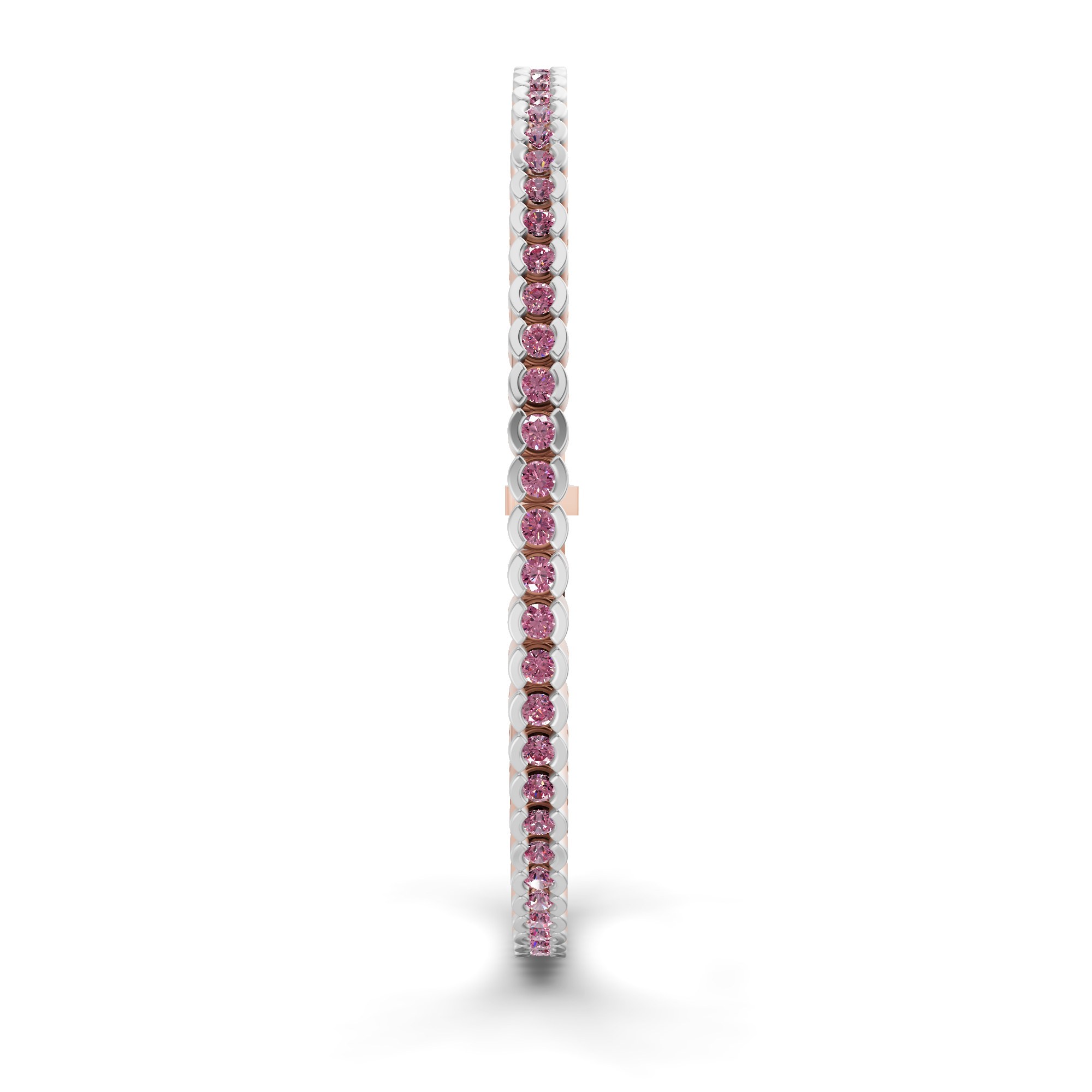 Nemy Half Bezel Round Purple Lab Diamond Tennis Bracelet left view