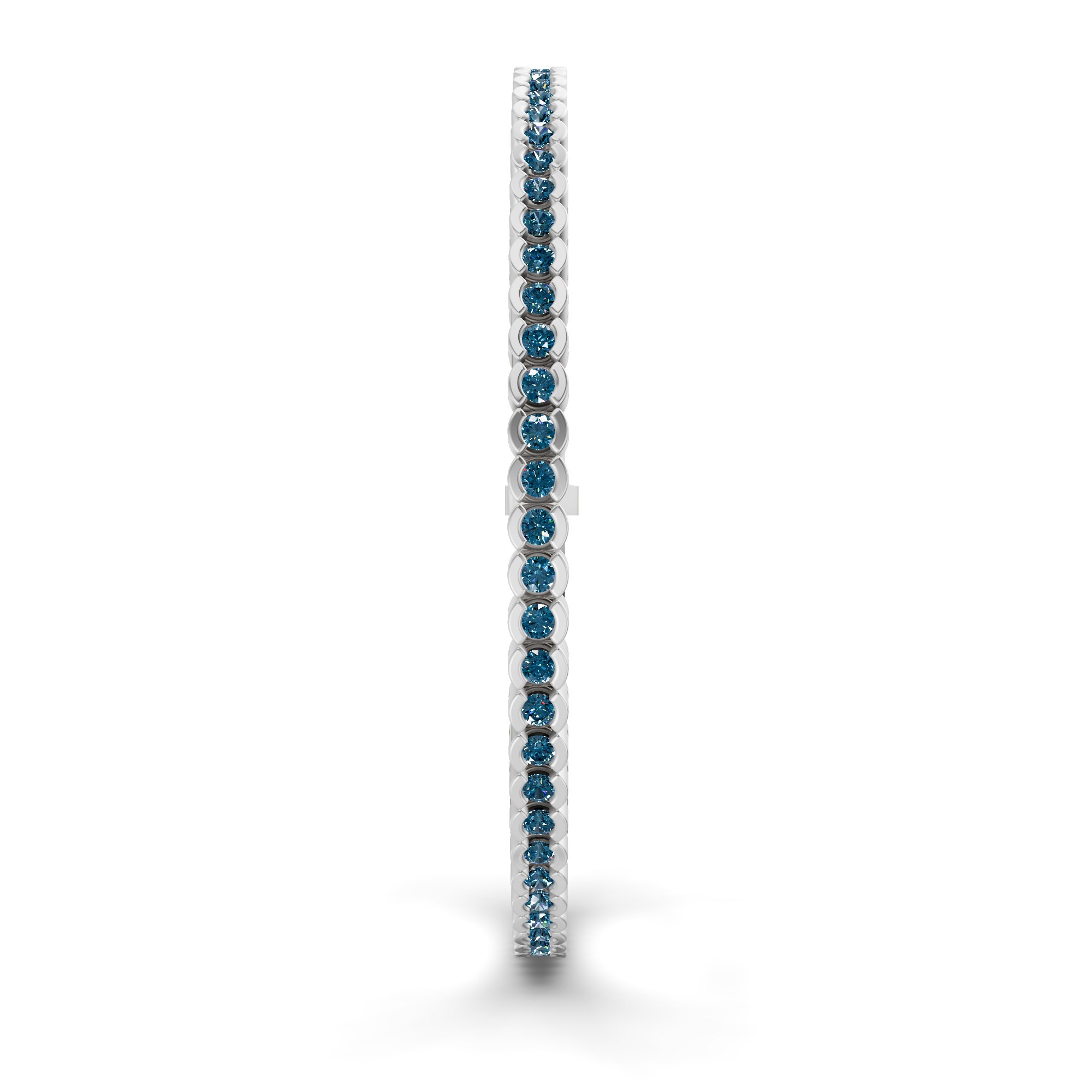 Nemy Half Bezel Round Royal Blue Lab Diamond Tennis Bracelet left view