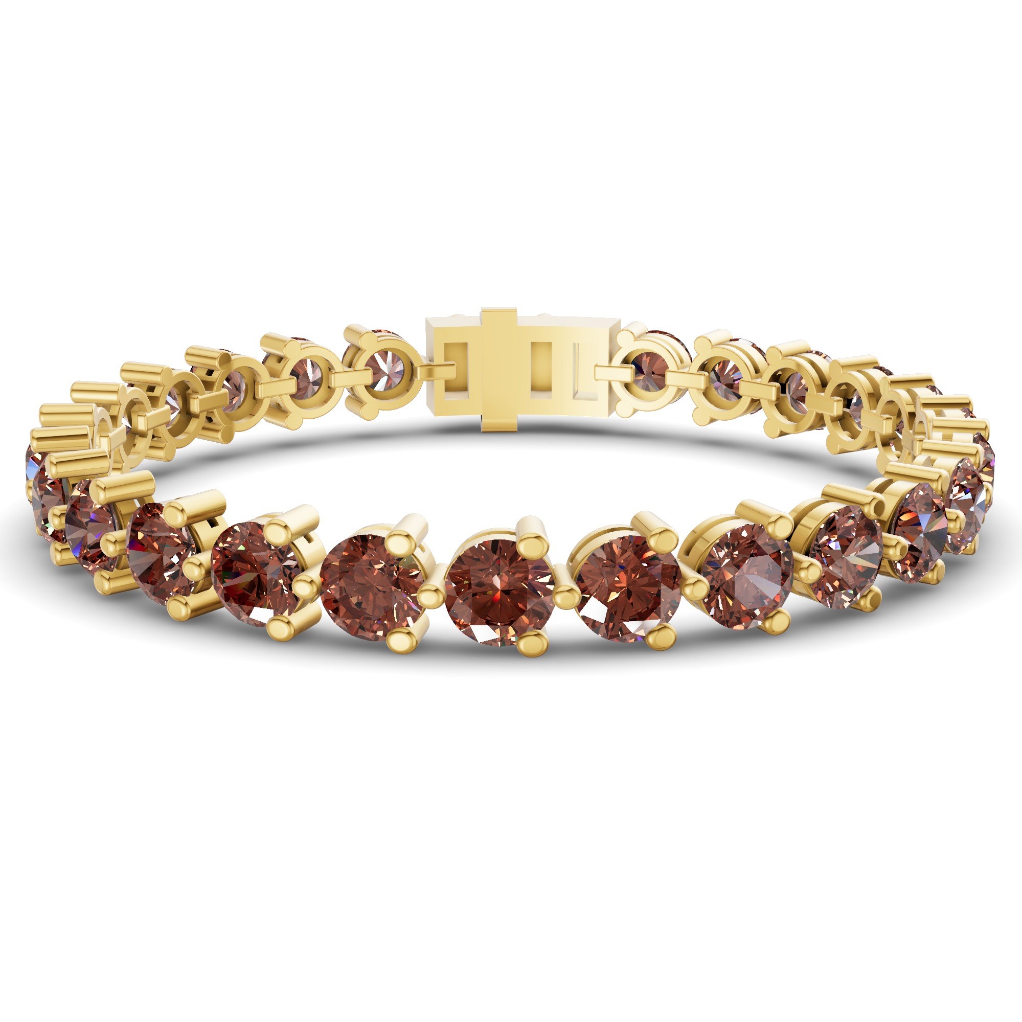 Anahita Round Brown Lab Diamond Tennis Bracelet front view