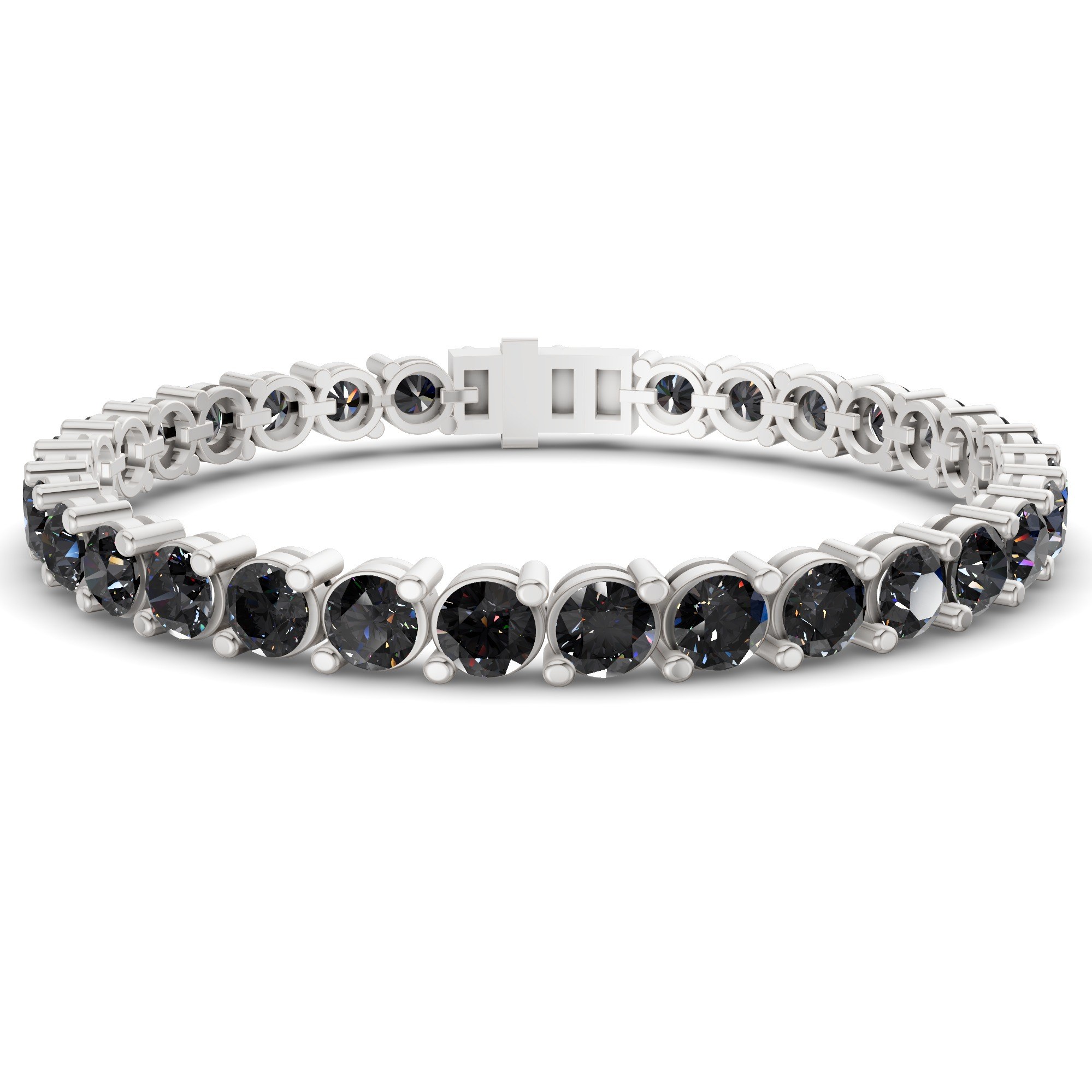 Aelia Round Black Lab Diamond Tennis Bracelet front view