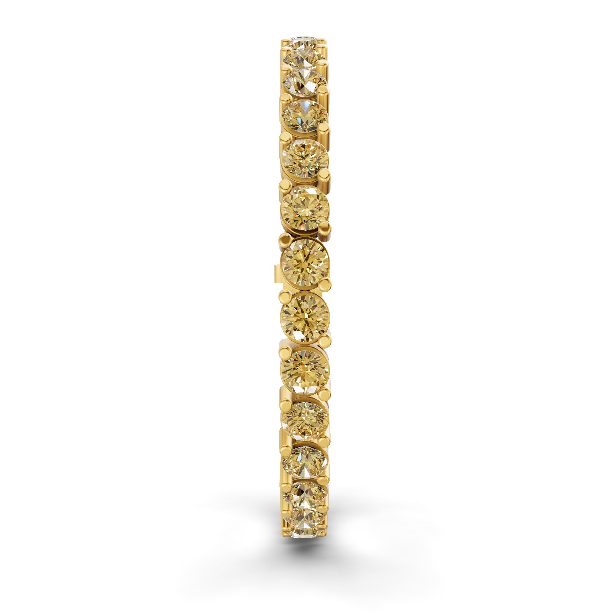 Aelia Round Lemon Yellow Lab Diamond Tennis Bracelet left view