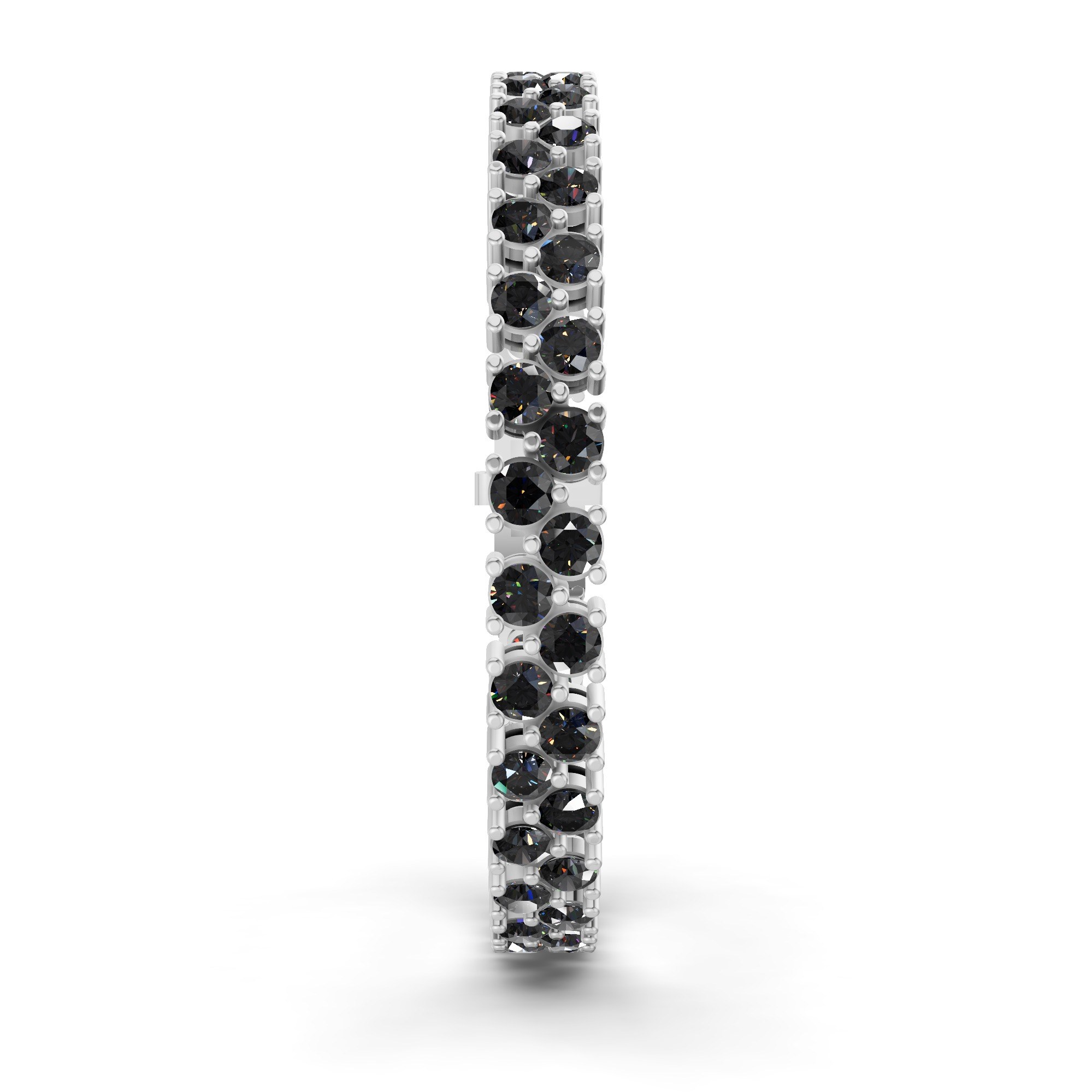 Isidora Round Double Row Black Lab Diamond Tennis Bracelet left view