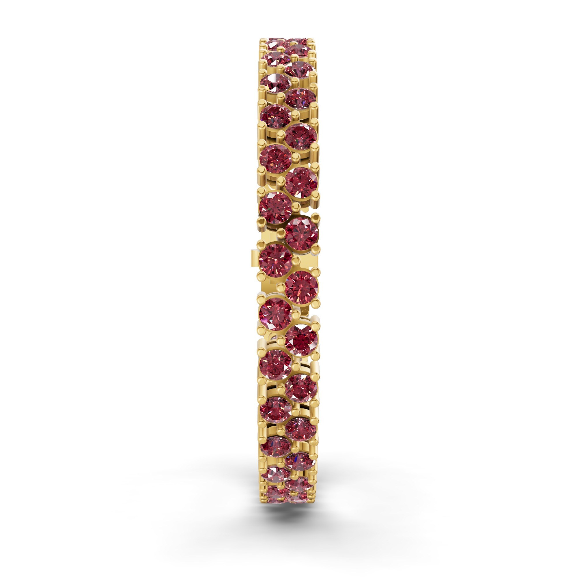 Isidora Round Double Row Cherry Cognac Lab Diamond Tennis Bracelet left view