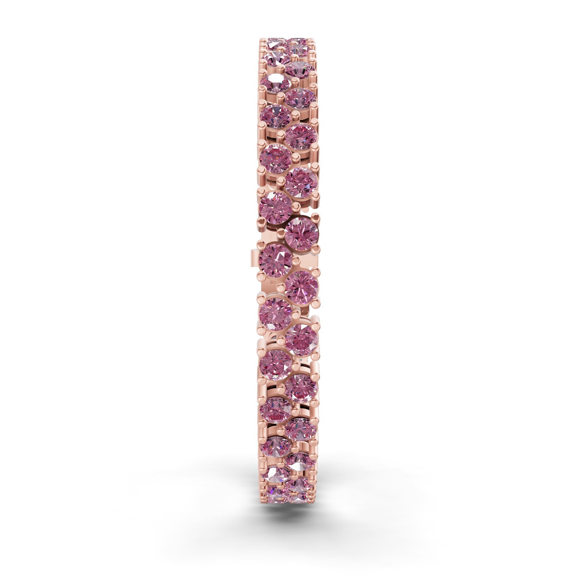 Isidora Round Double Row Purple Lab Diamond Tennis Bracelet left view