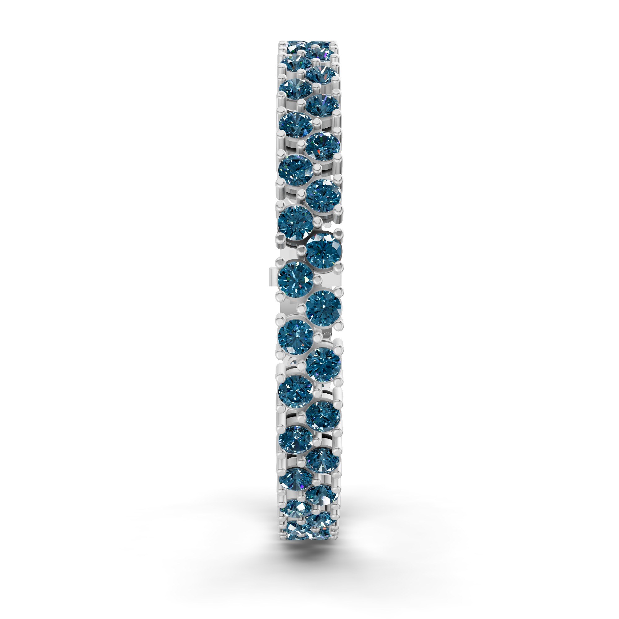 Isidora Round Double Row Royal Blue Lab Diamond Tennis Bracelet left view