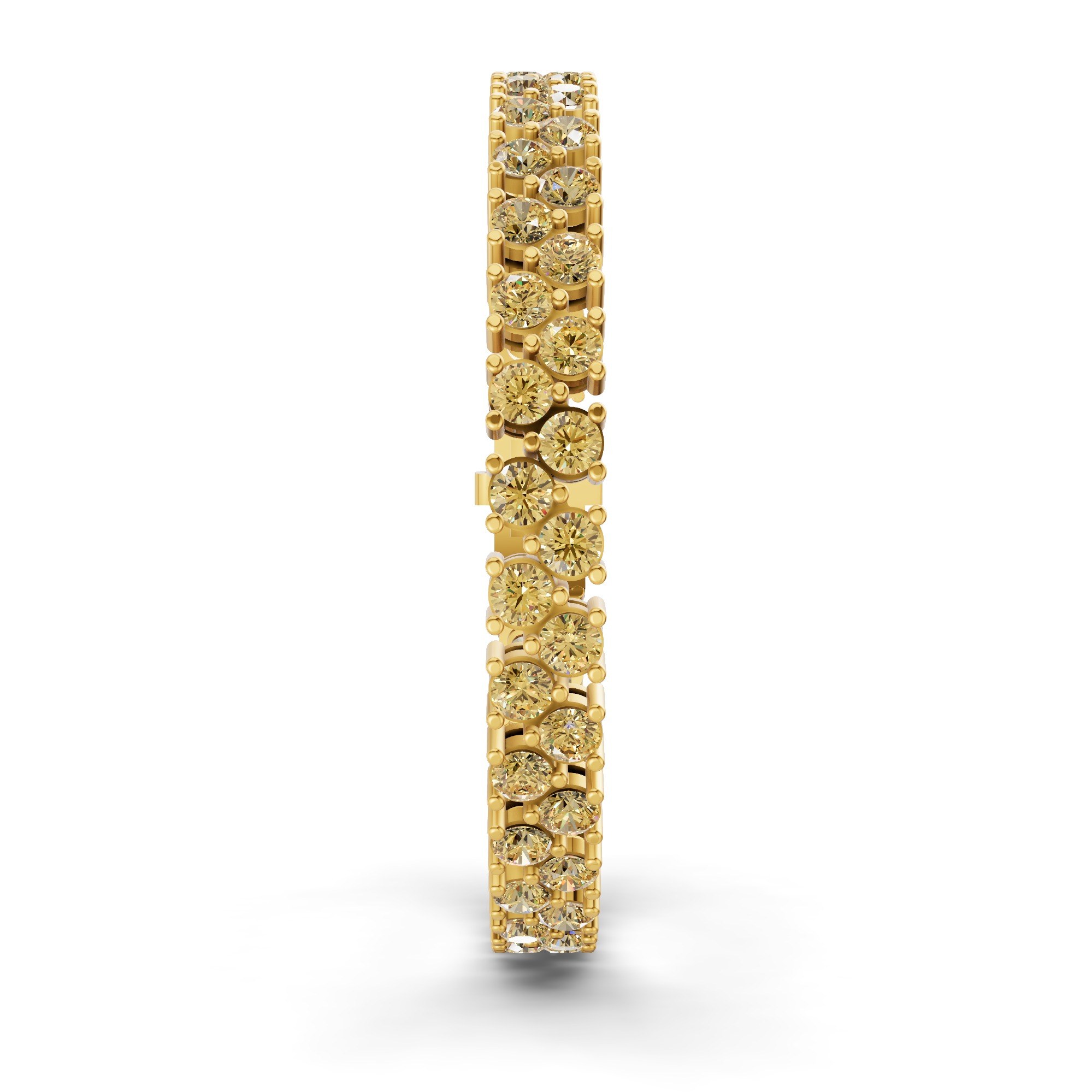 Isidora Round Double Row Lemon Yellow Lab Diamond Tennis Bracelet left view