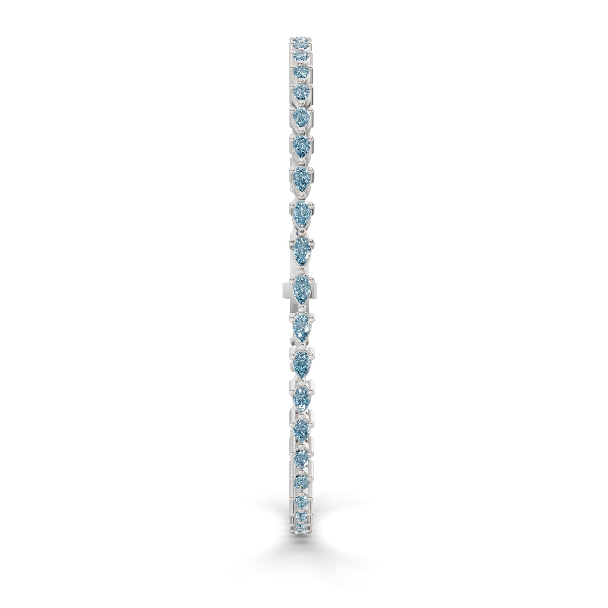 Serene Pear Ice Blue Lab Diamond Tennis Bracelet left view