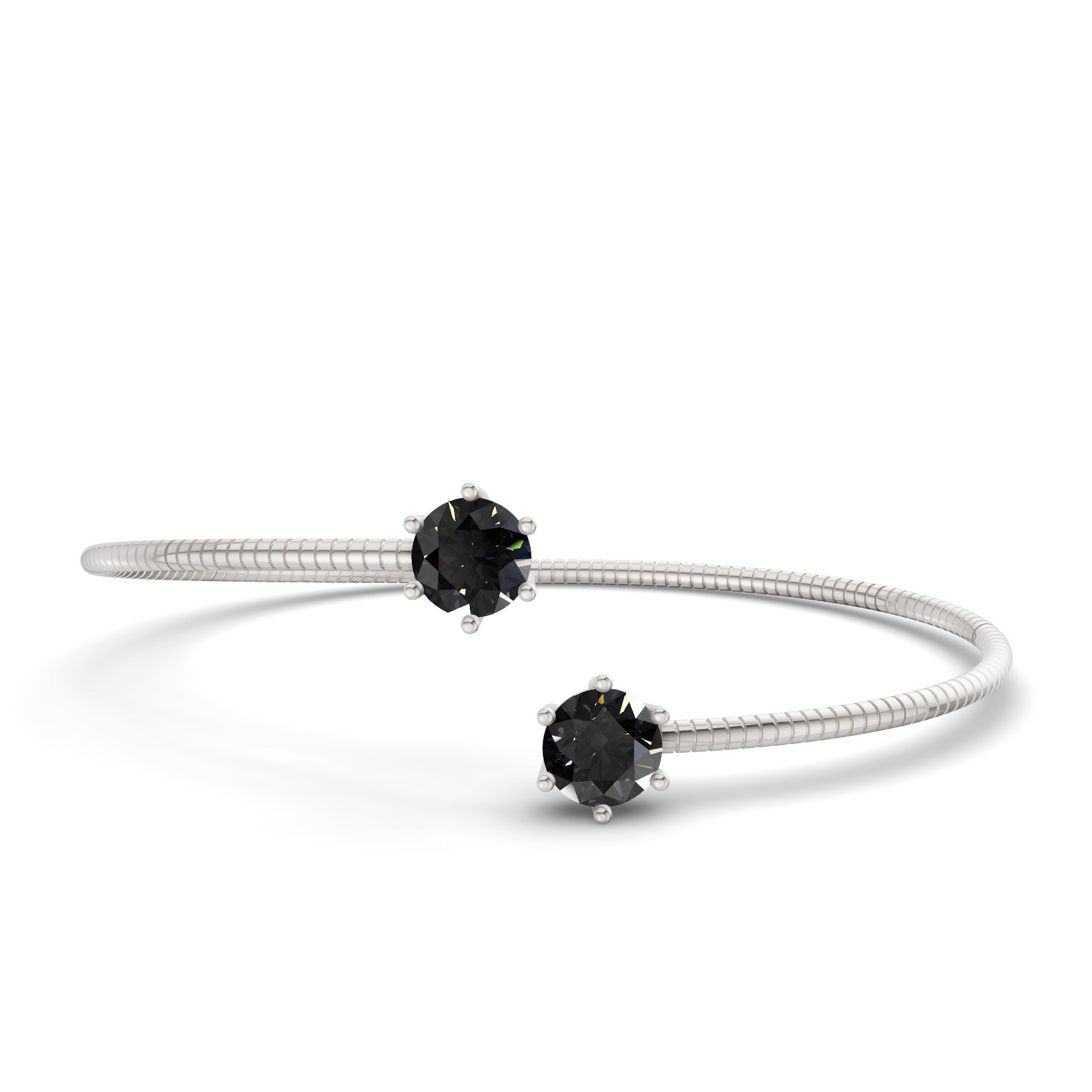 Elora Flexi Black Lab Diamond Bangle Bracelet front view