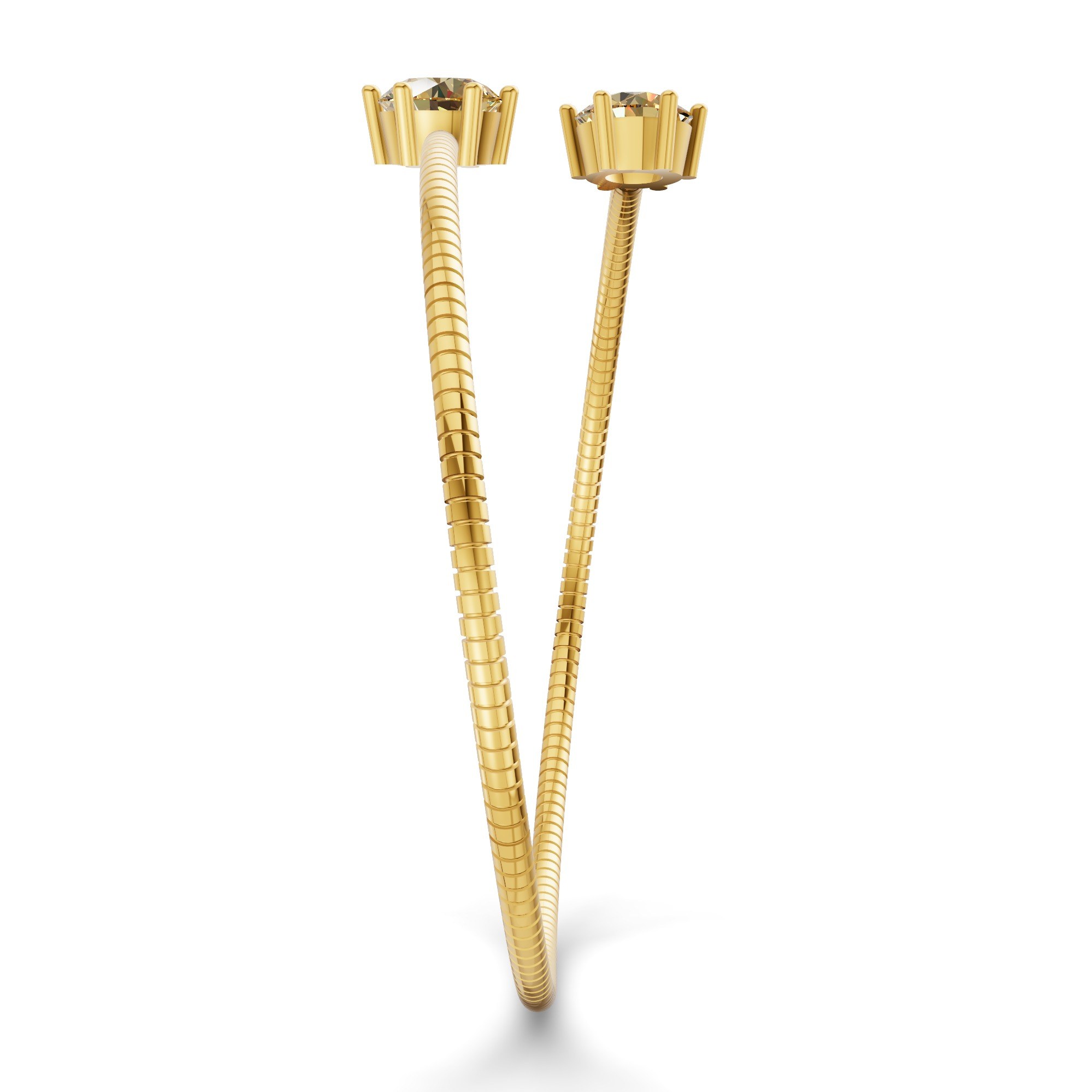 Elora Flexi Lemon Yellow Lab Diamond Bangle Bracelet left view