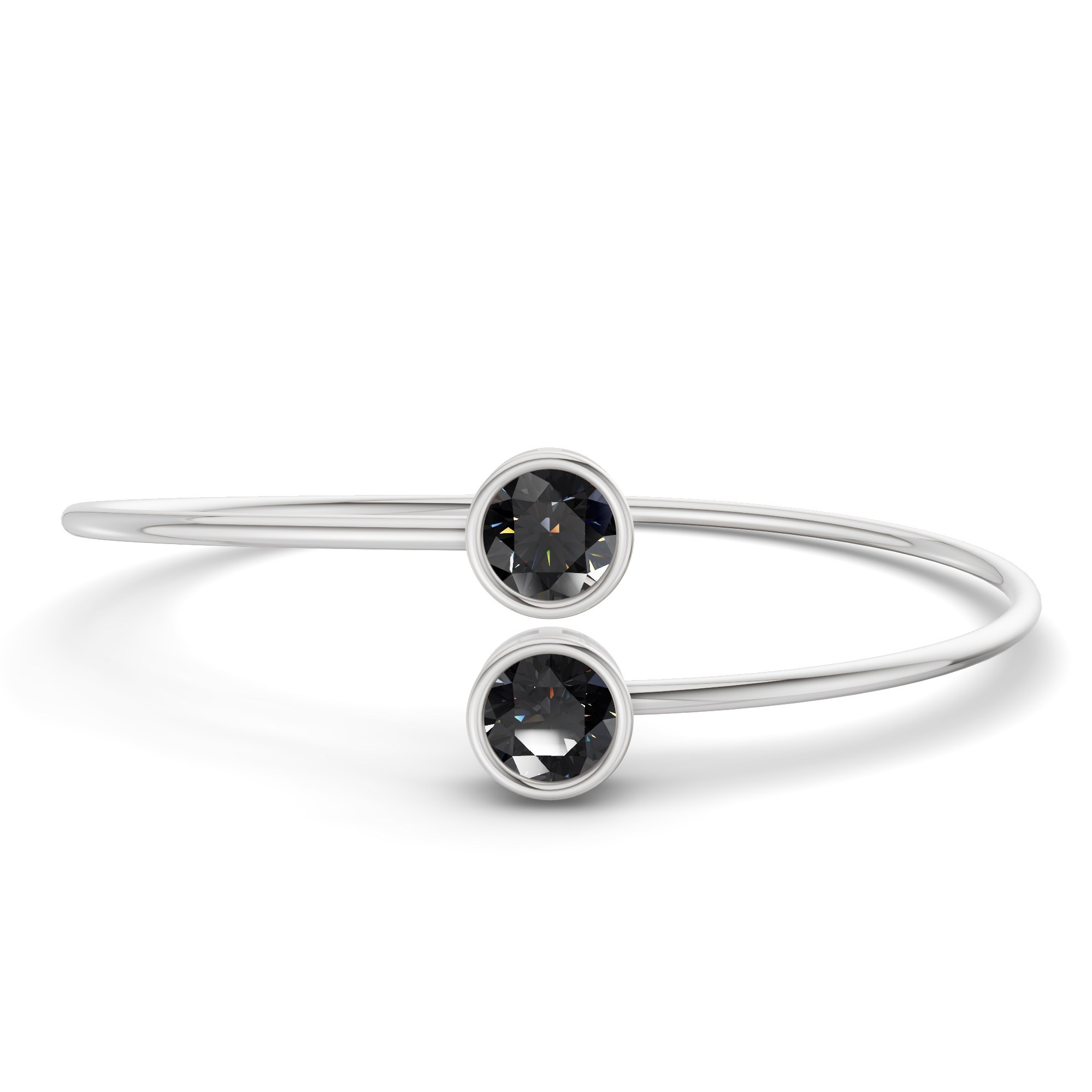 Cleo Flexi Black Lab Diamond Bangle Bracelet front view