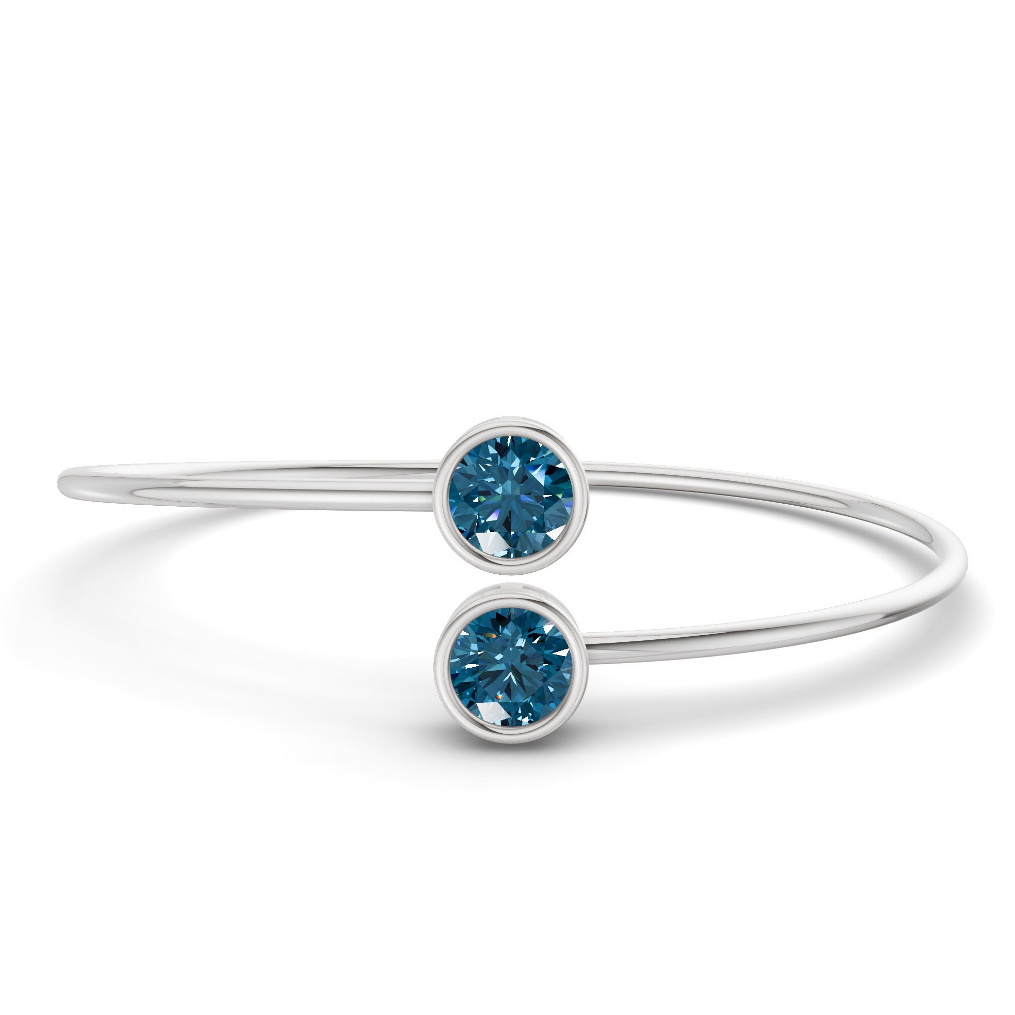 Cleo Flexi Royal Blue Lab Diamond Bangle Bracelet front view