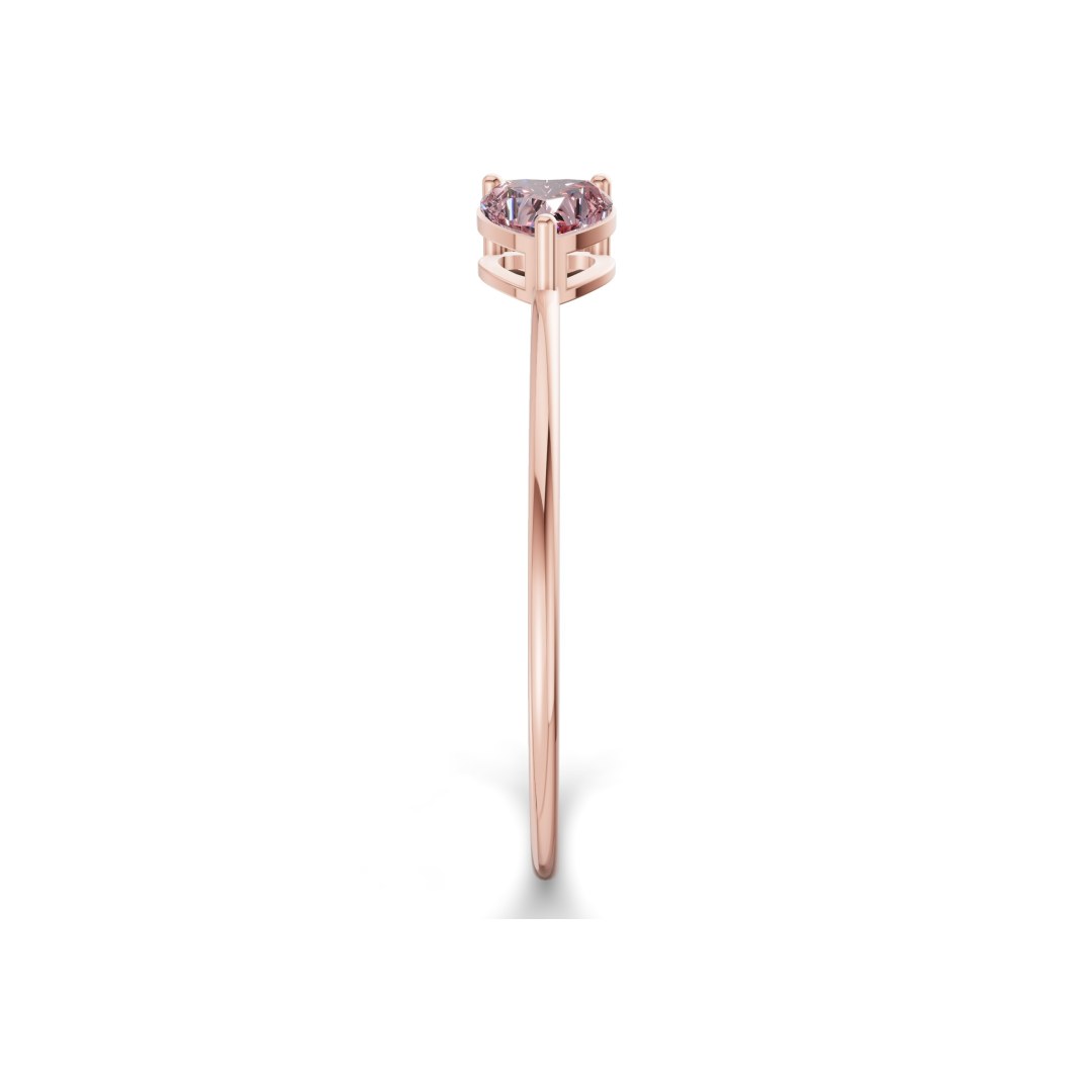 Amoura Heart Flexi Vivid Pink Lab Diamond Bangle Bracelet left view
