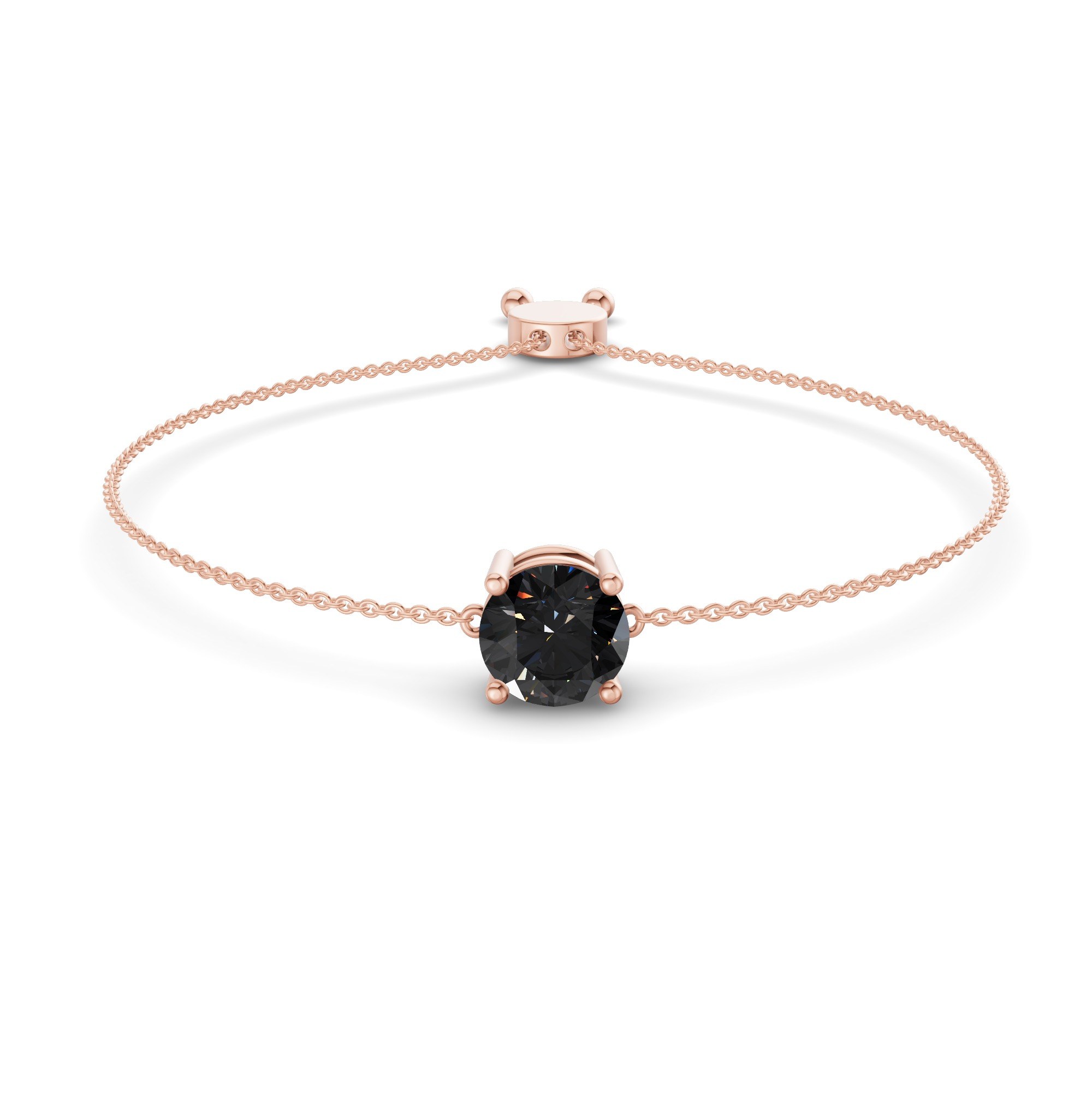 Paula Black Round Fashion Bracelet front view