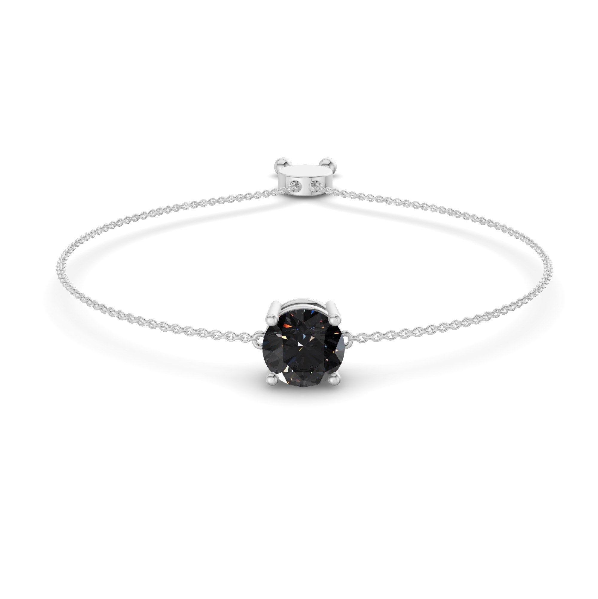 Paula Black Round Fashion Bracelet front view