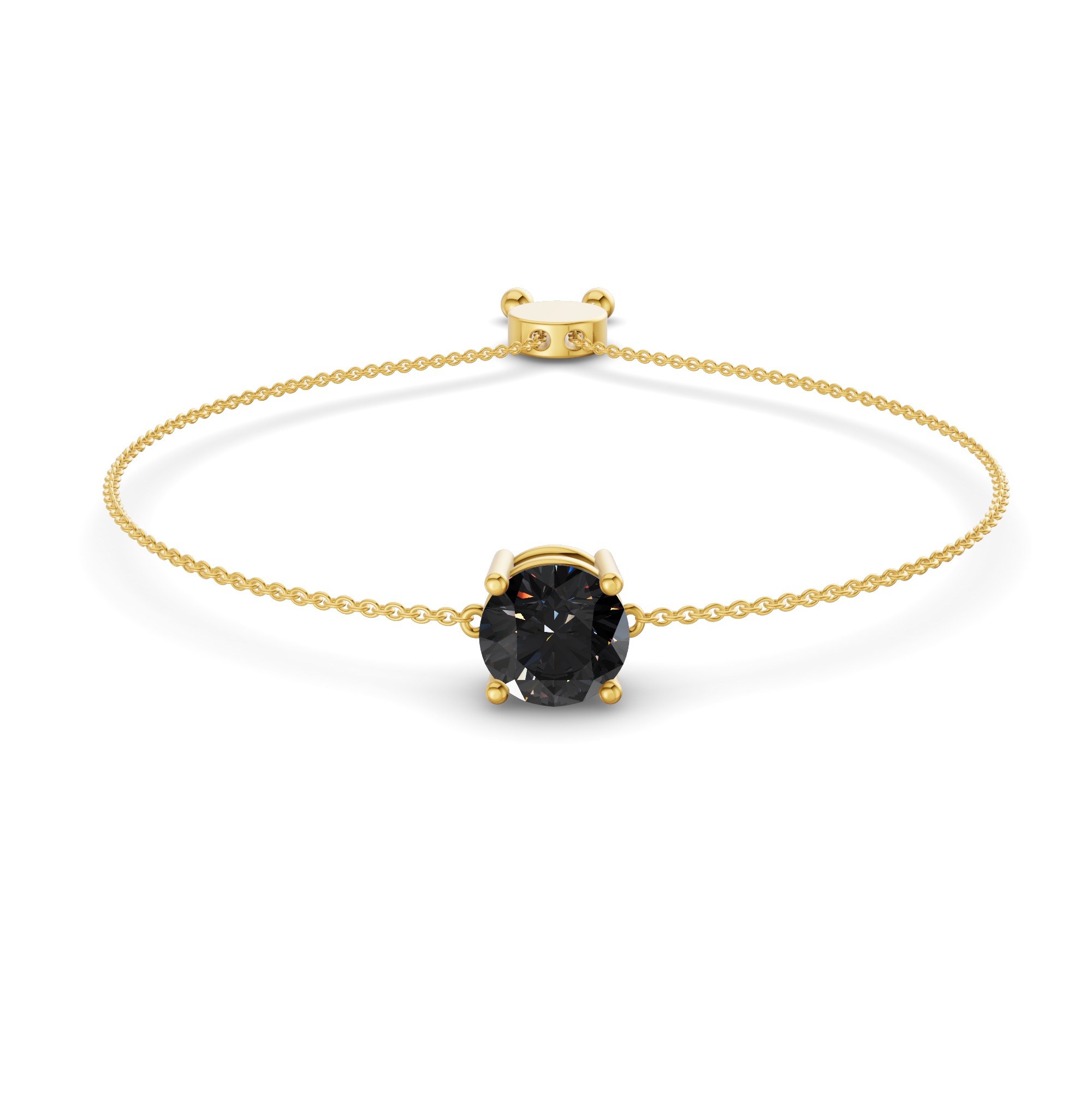 Paula Black Round Fashion Bracelet front view