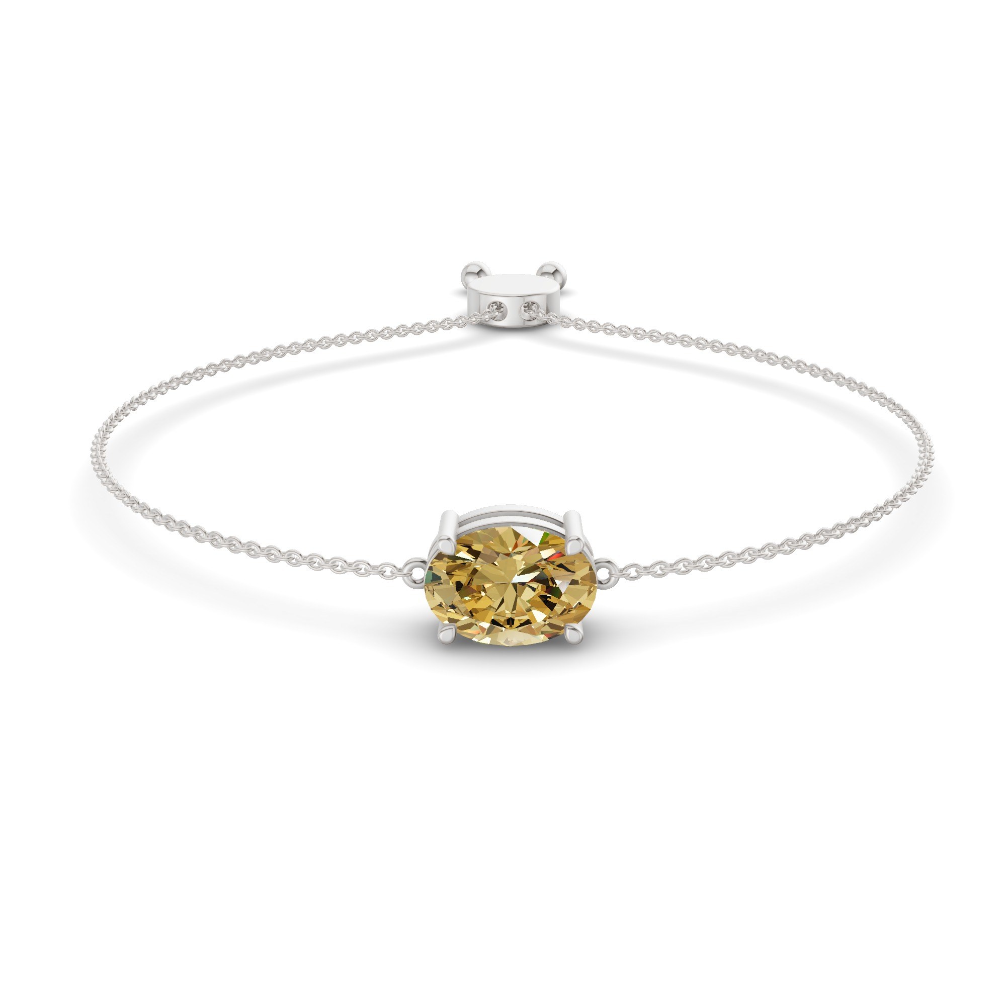 Alison Sunlit Yellow Oval Fashion Bracelet front view