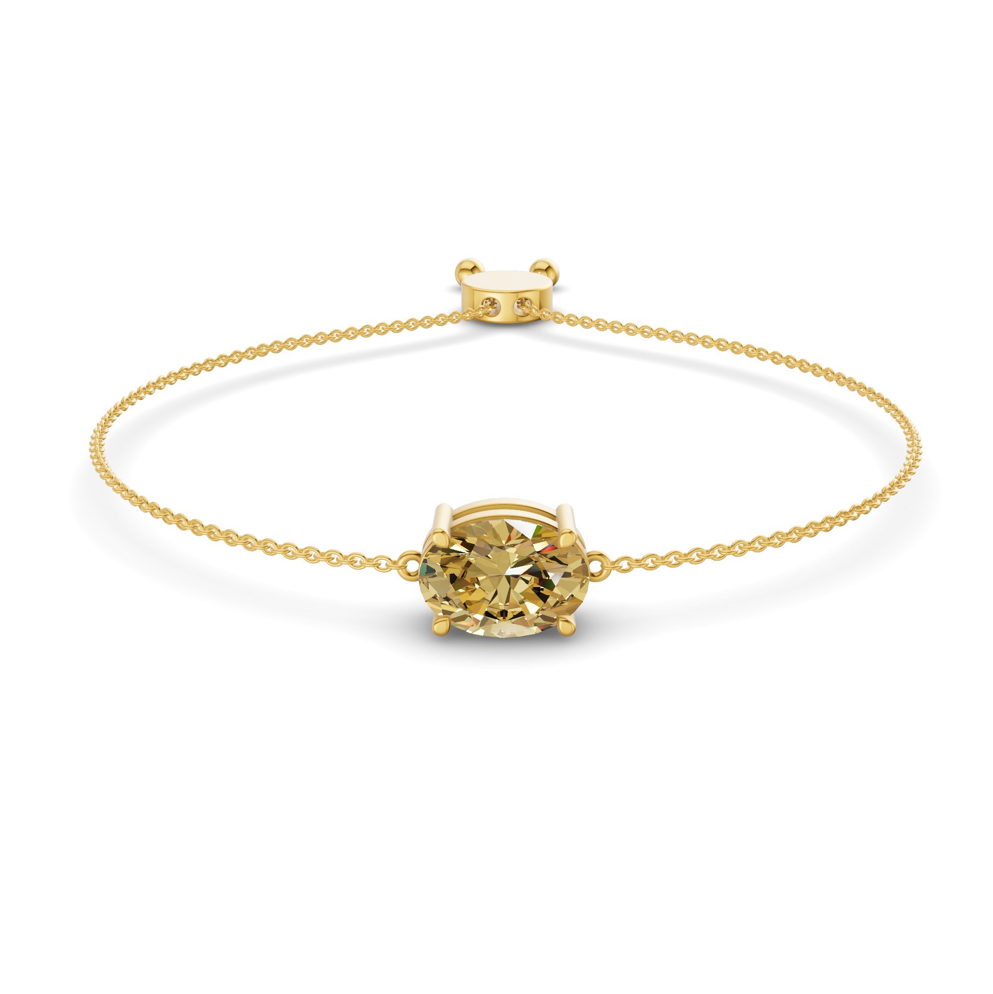 Alison Sunlit Yellow Oval Fashion Bracelet front view