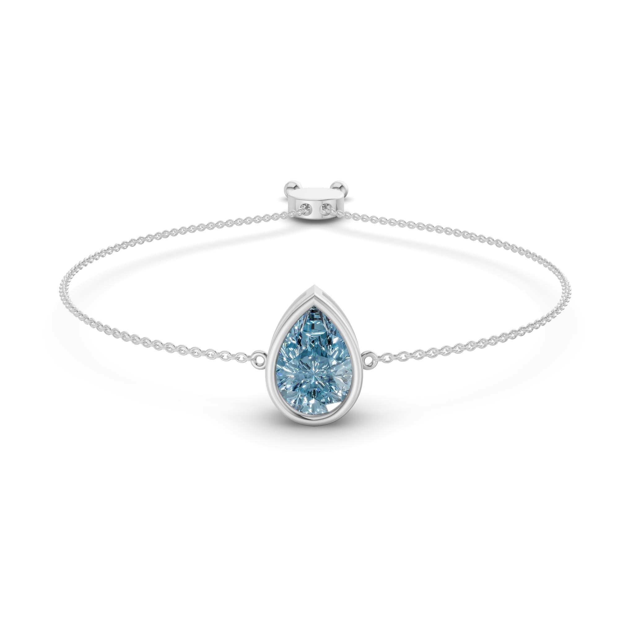 Michelle Ice Blue Pear Fashion Bracelet front view