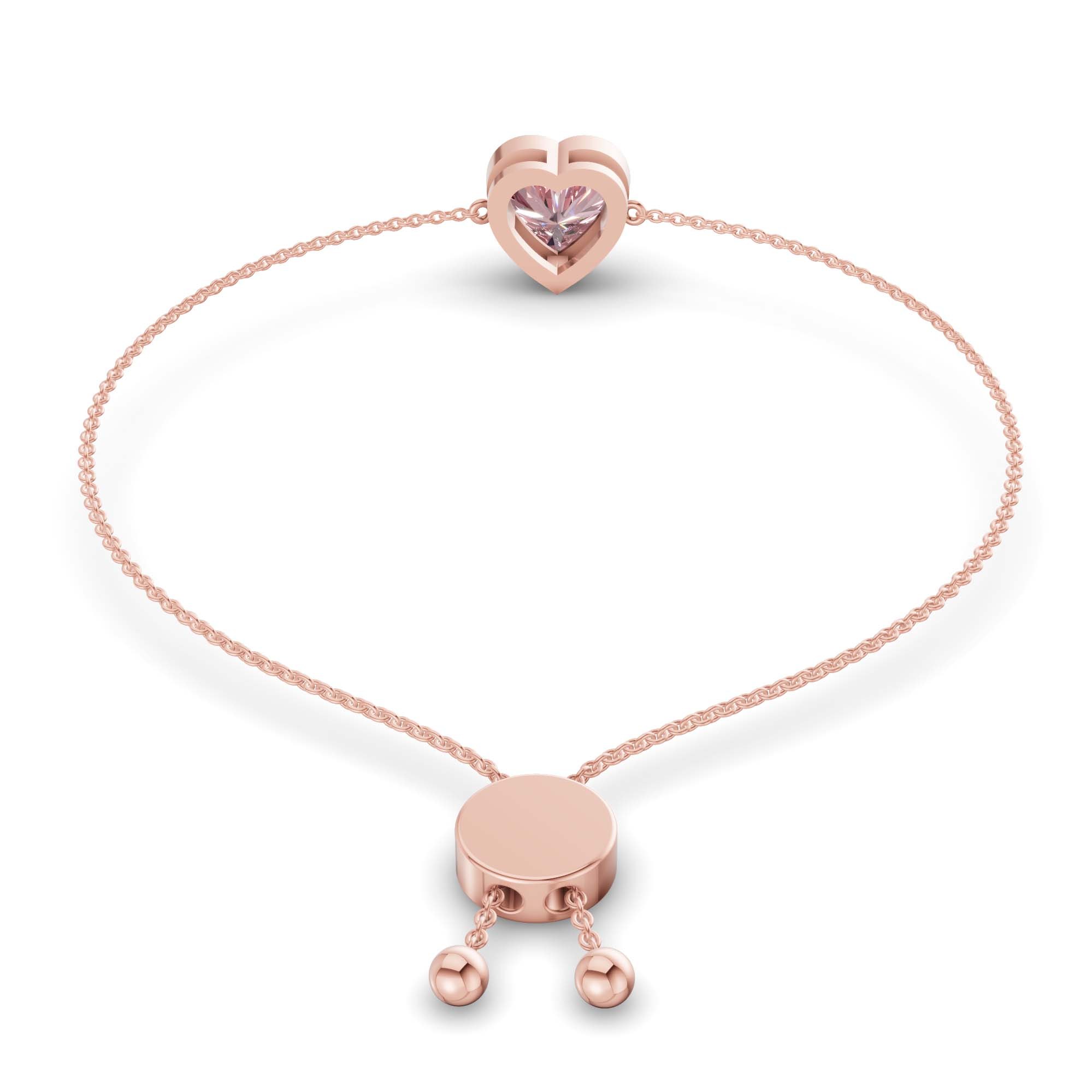 Kyra Vivid Pink Heart Fashion Bracelet left view