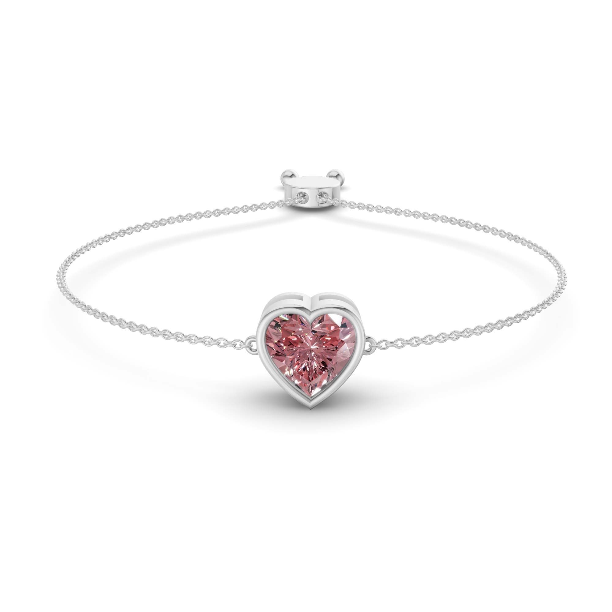 Kyra vivid pink Heart Fashion Bracelet front view