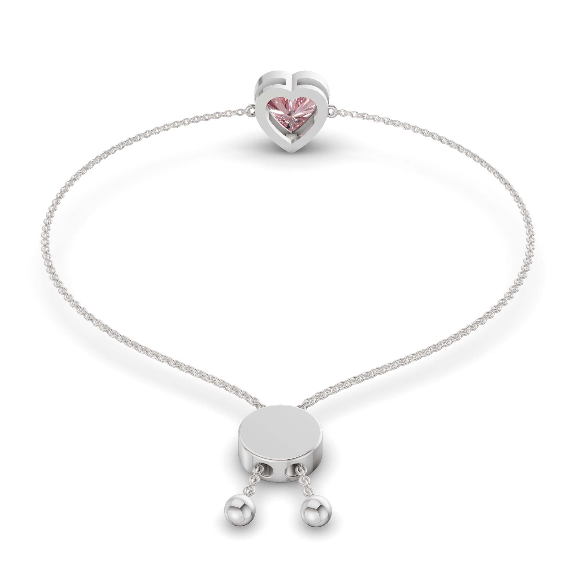 Kyra vivid pink Heart Fashion Bracelet left view