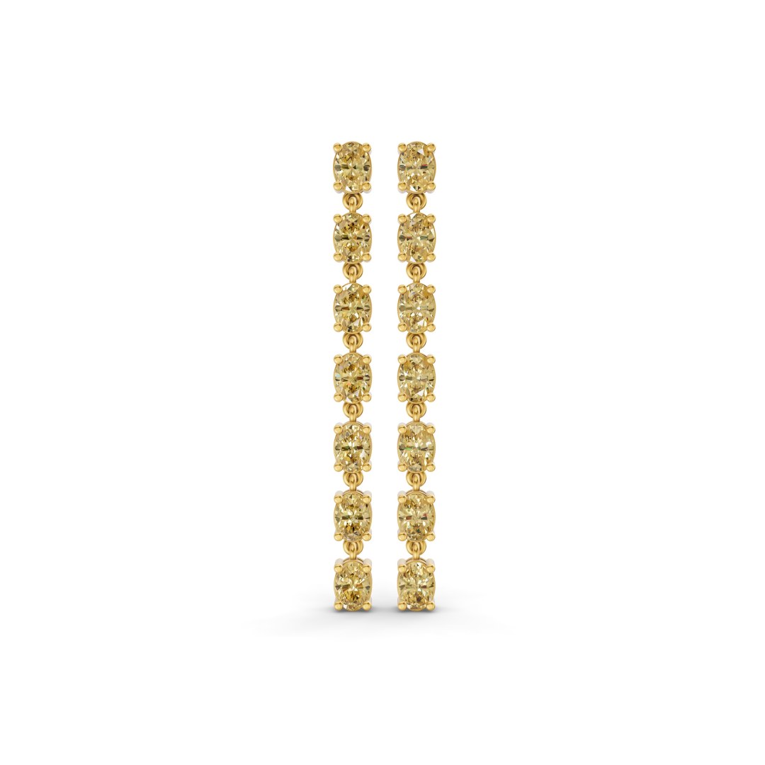 Digitalis Fashion Sunlit Yellow Lab Diamond Dangle Earrings front view