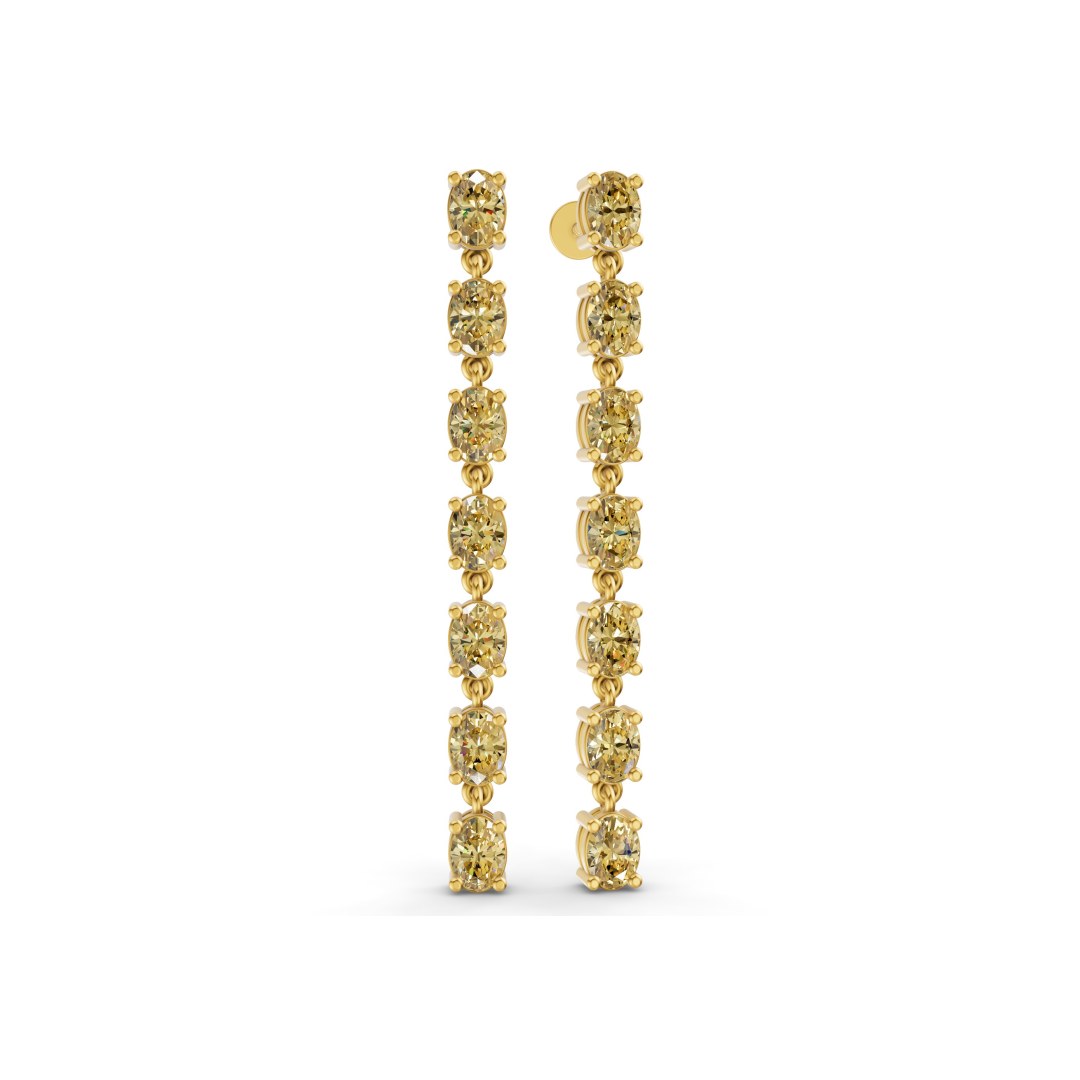 Digitalis Fashion Sunlit Yellow Lab Diamond Dangle Earrings left view
