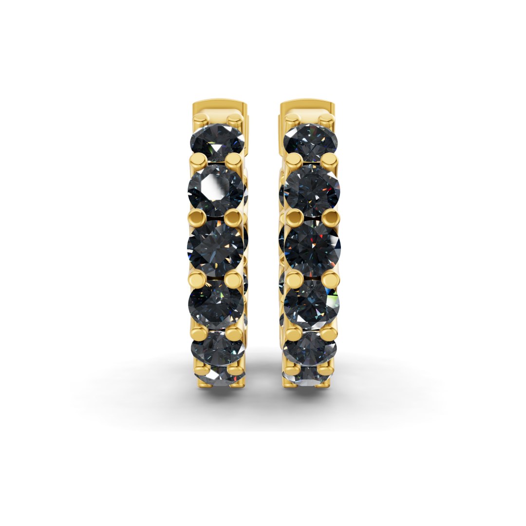 10kt Yellow Gold Sirena Round Lab Diamond Hoop Earrings (7 Ct. Tw.) side right image one