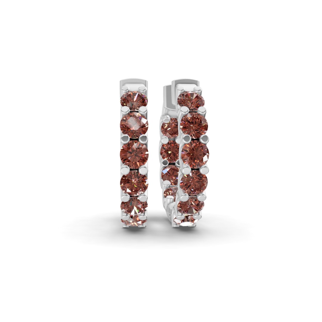 14kt White Gold Sirena Round Lab Diamond Hoop Earrings (1 Ct. Tw.) front image