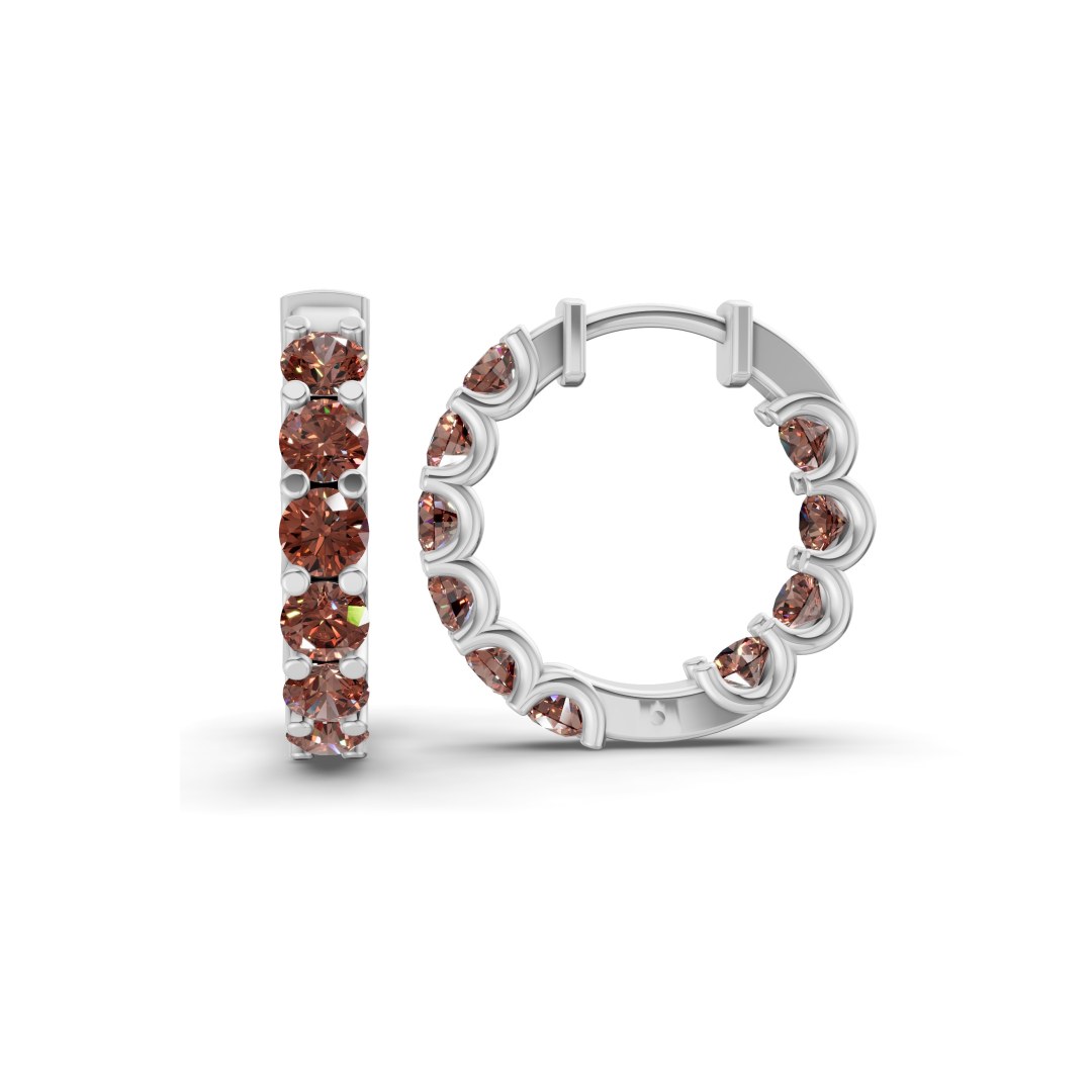 14kt White Gold Sirena Round Lab Diamond Hoop Earrings (1 Ct. Tw.) standing product image one