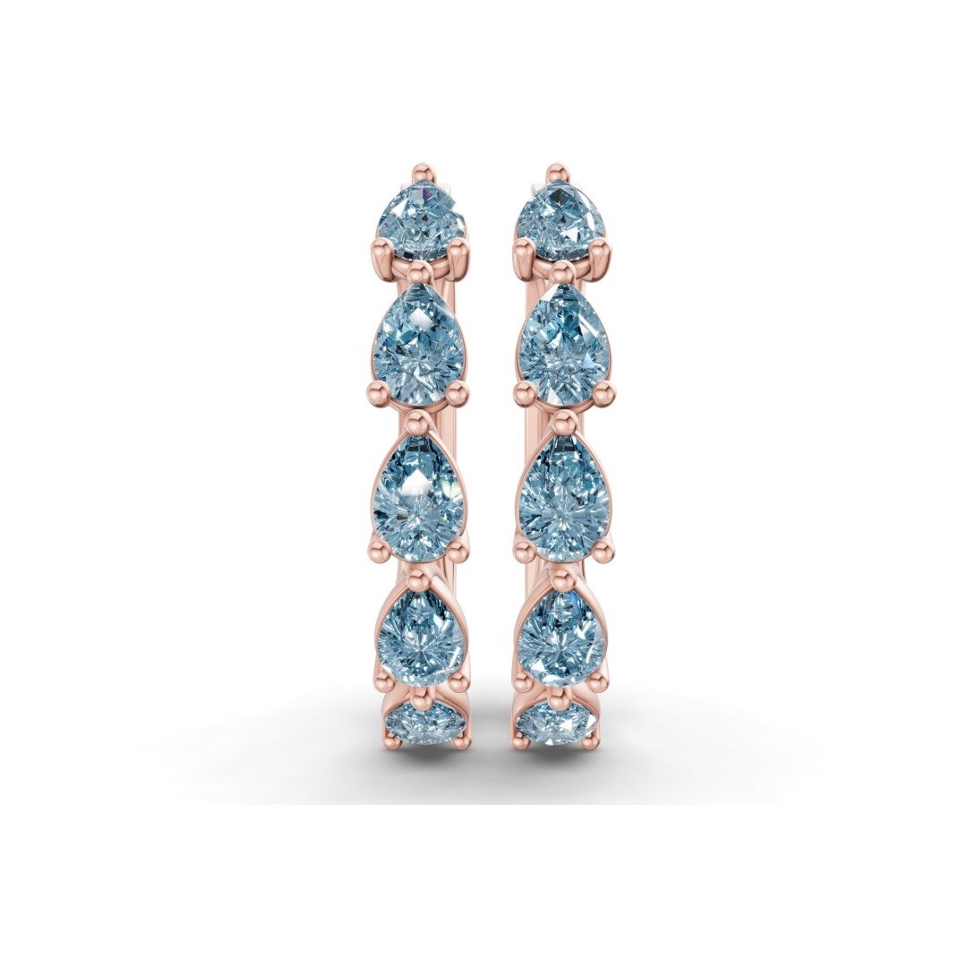 9ct Rose Gold Lexley Pear Lab Diamond Hoop Earrings (1 Ct. Tw.) right