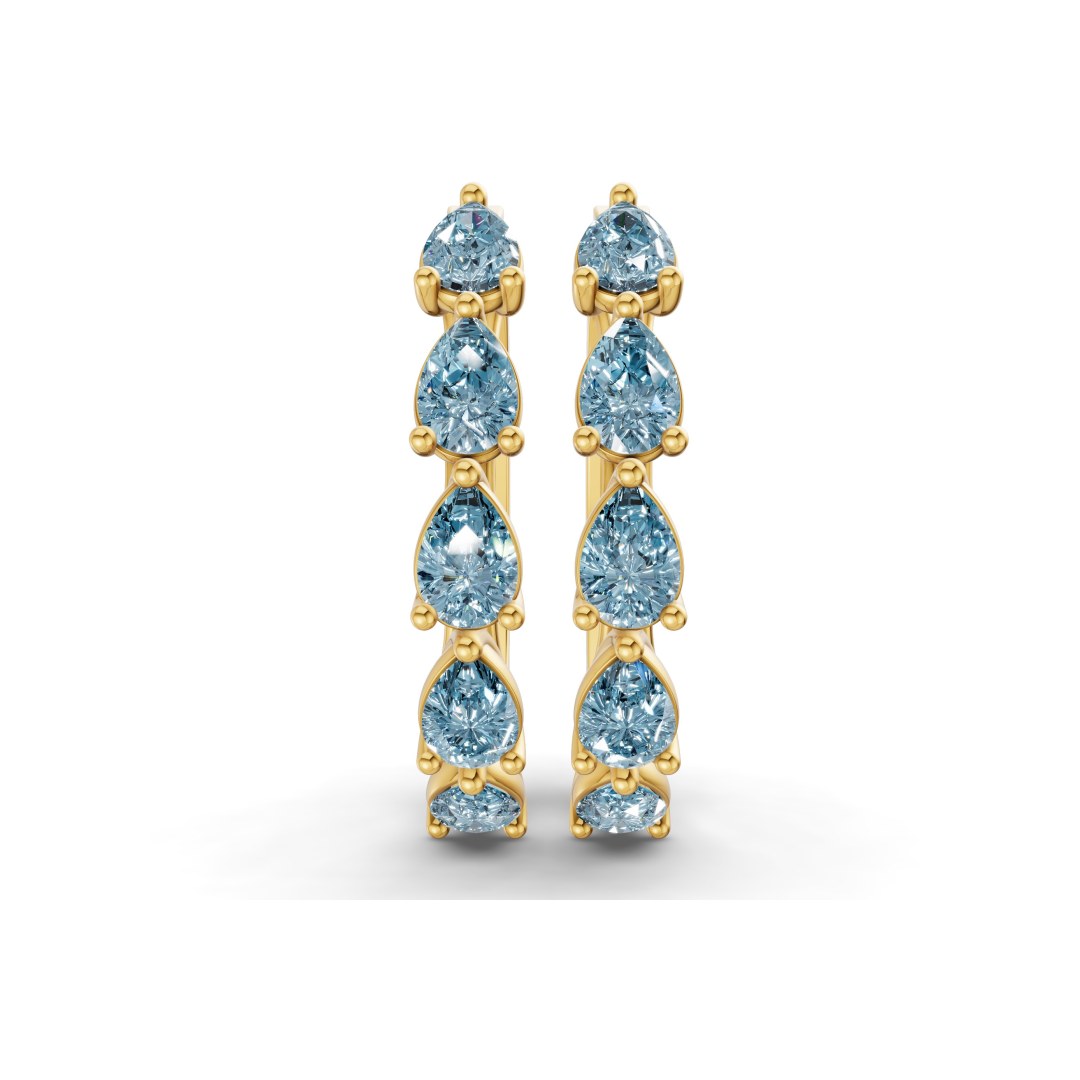 9ct Yellow Gold Lexley Pear Lab Diamond Hoop Earrings (7 Ct. Tw.) right
