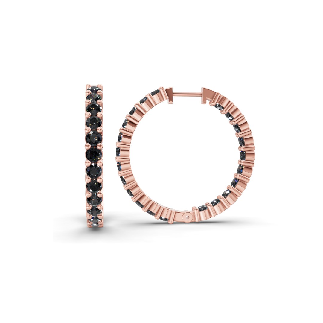 9ct Rose Gold Meara Round Lab Diamond Hoop Earrings (7 Ct. Tw.) standing product image one