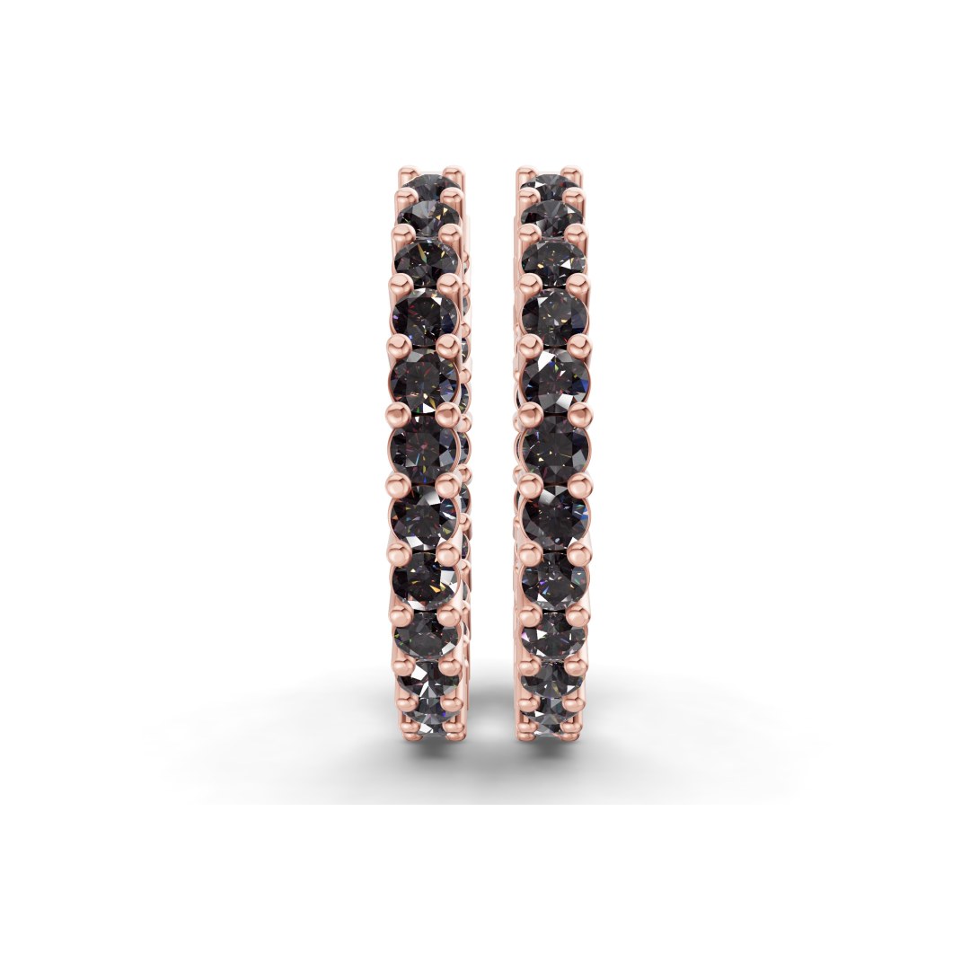 9ct Rose Gold Meara Round Lab Diamond Hoop Earrings (7 Ct. Tw.) side right image one
