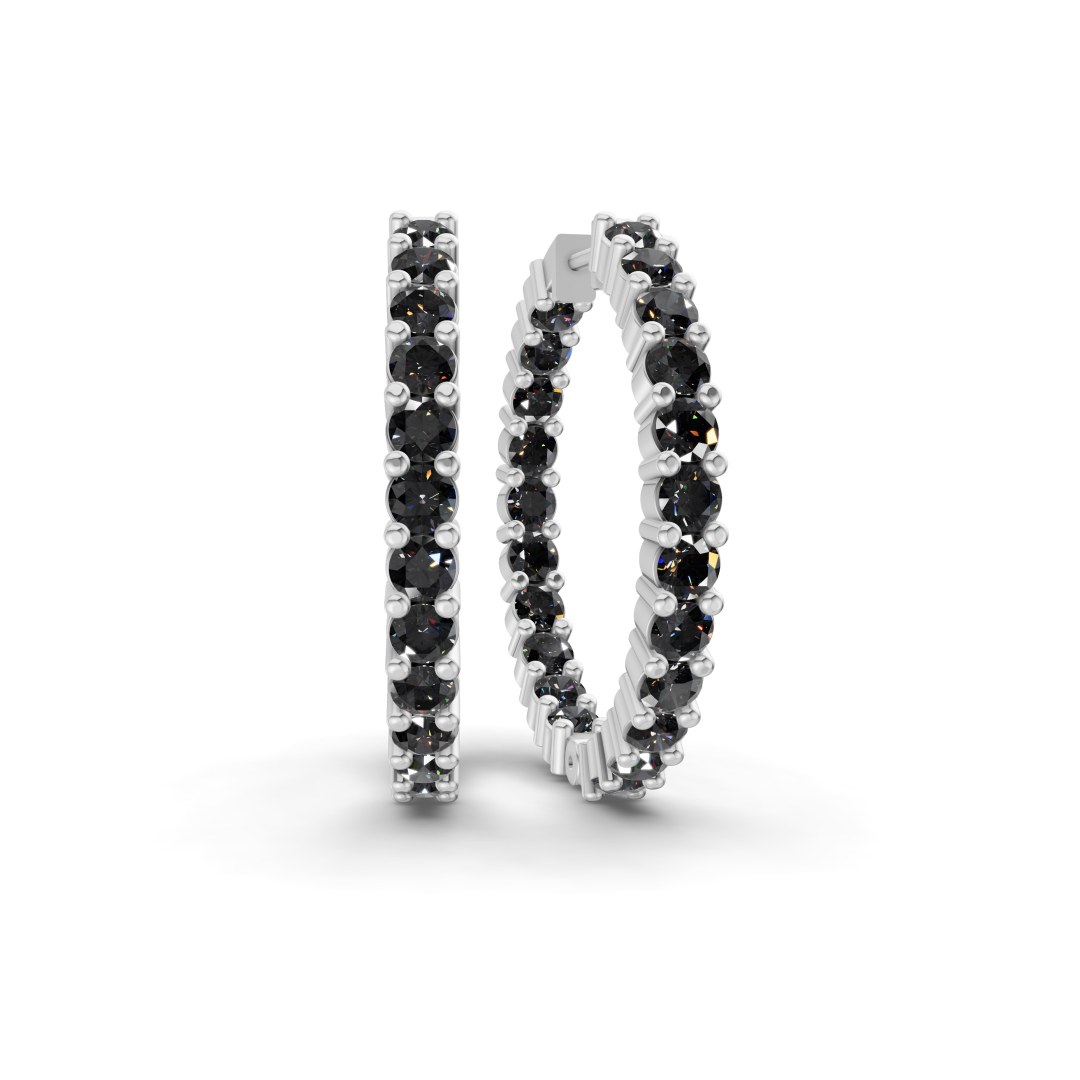9Ct White Gold Meara Round Lab Diamond Hoop Earrings (1 Ct. Tw.) front image