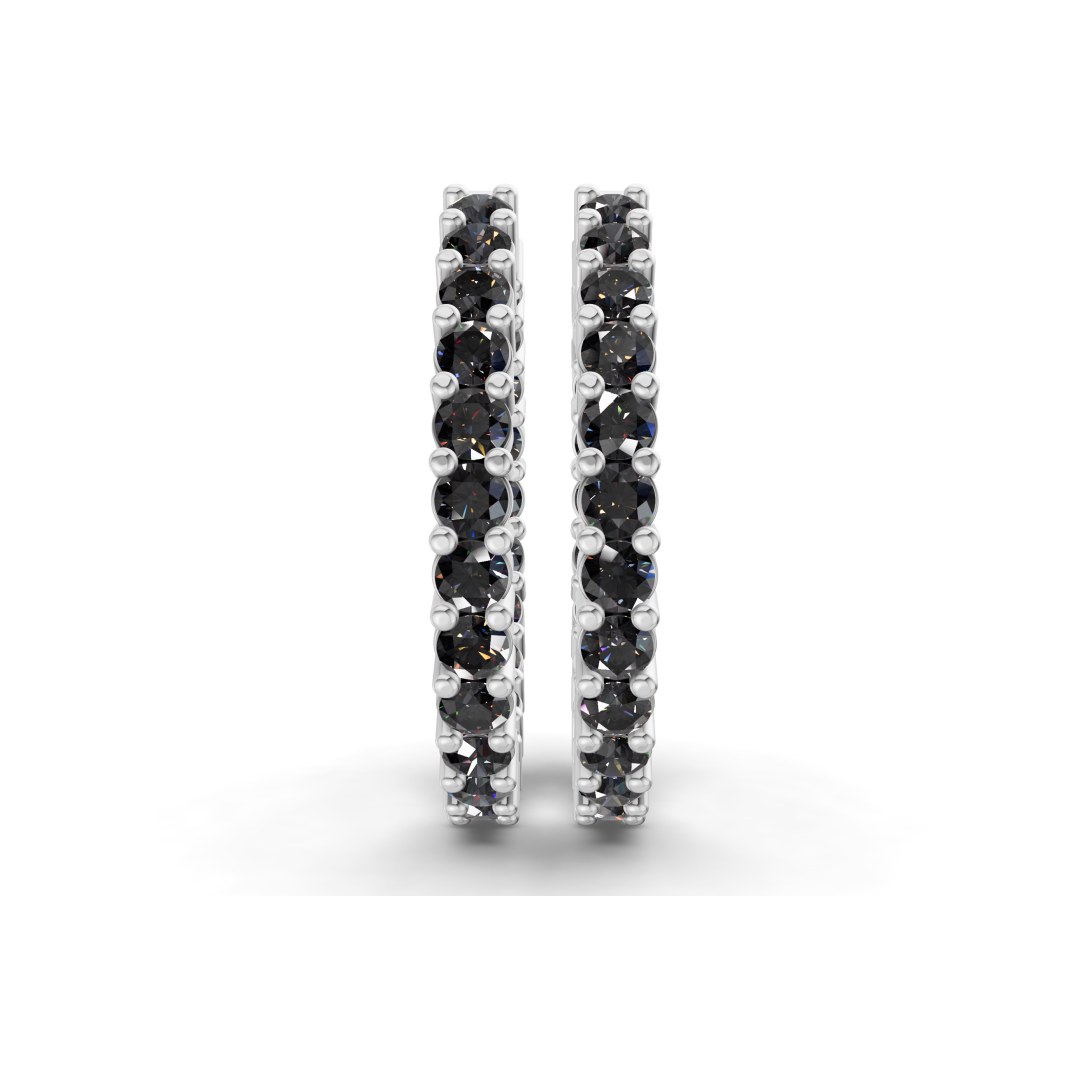 9Ct White Gold Meara Round Lab Diamond Hoop Earrings (1 Ct. Tw.) side right image one