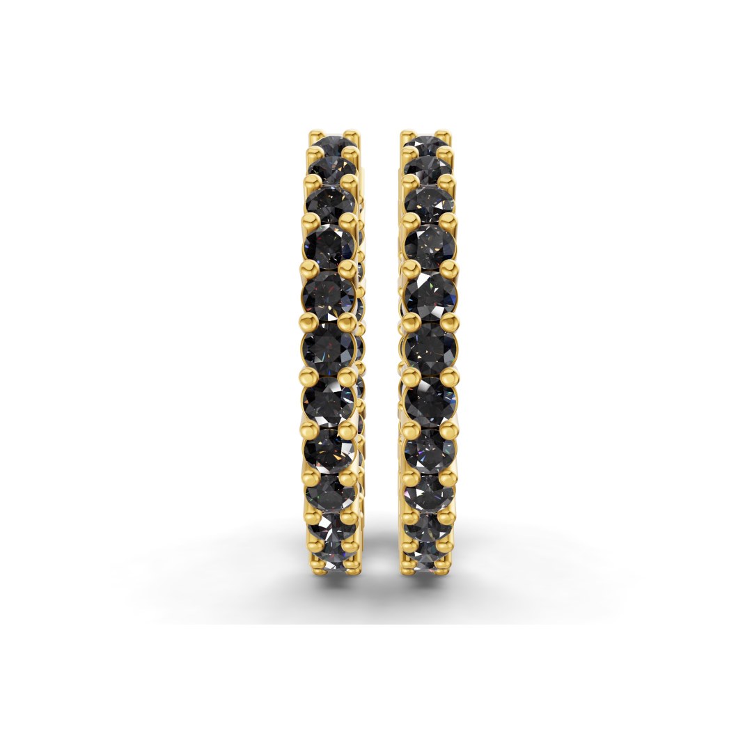 14kt Yellow Gold Meara Round Lab Diamond Hoop Earrings (8 Ct. Tw.) side right image one