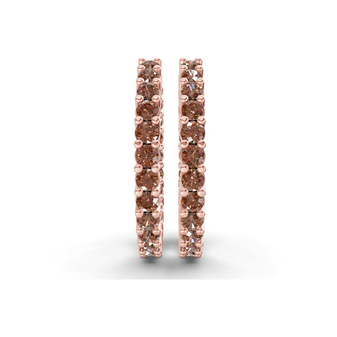 9ct Rose Gold Meara Round Lab Diamond Hoop Earrings (5 Ct. Tw.) side right image one