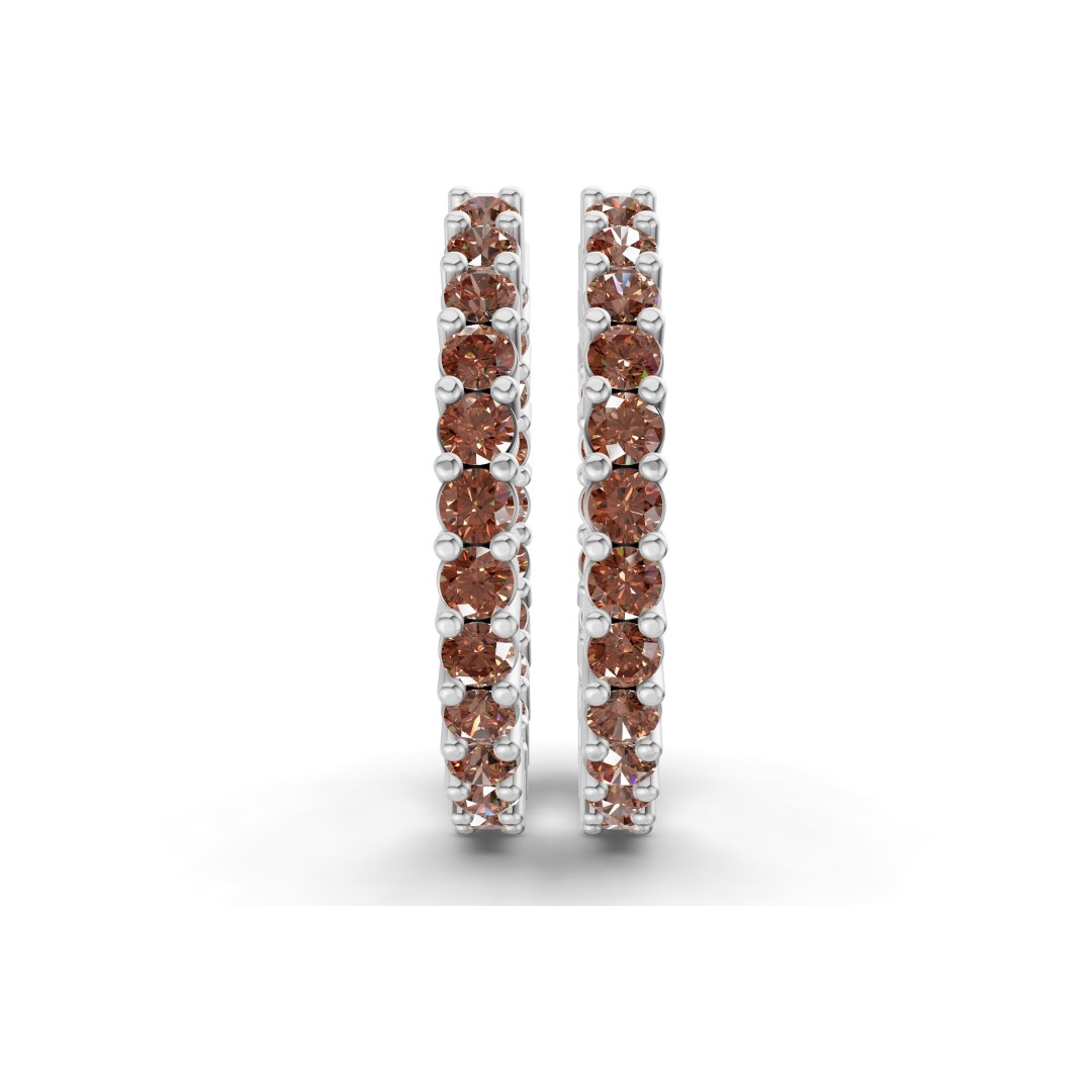 10kt White Gold Meara Round Lab Diamond Hoop Earrings (6 Ct. Tw.) side right image one