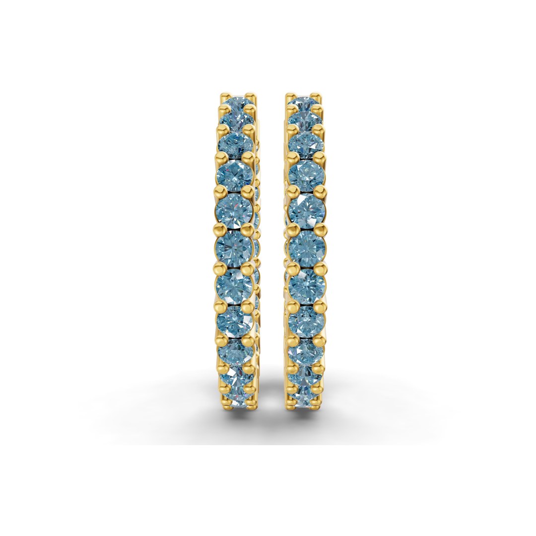 14kt Yellow Gold Meara Round Lab Diamond Hoop Earrings (8 Ct. Tw.) side right image one