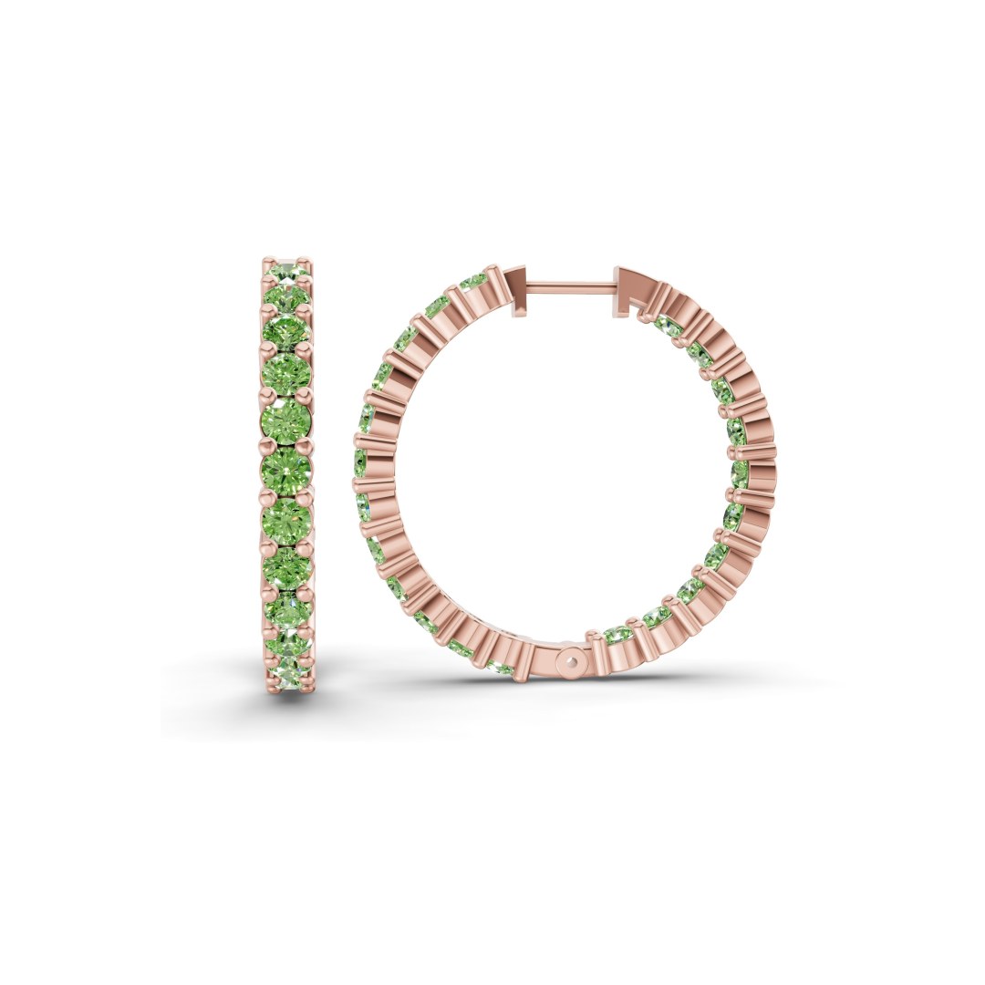 9ct Rose Gold Meara Round Lab Diamond Hoop Earrings (2 Ct. Tw.) standing product image one