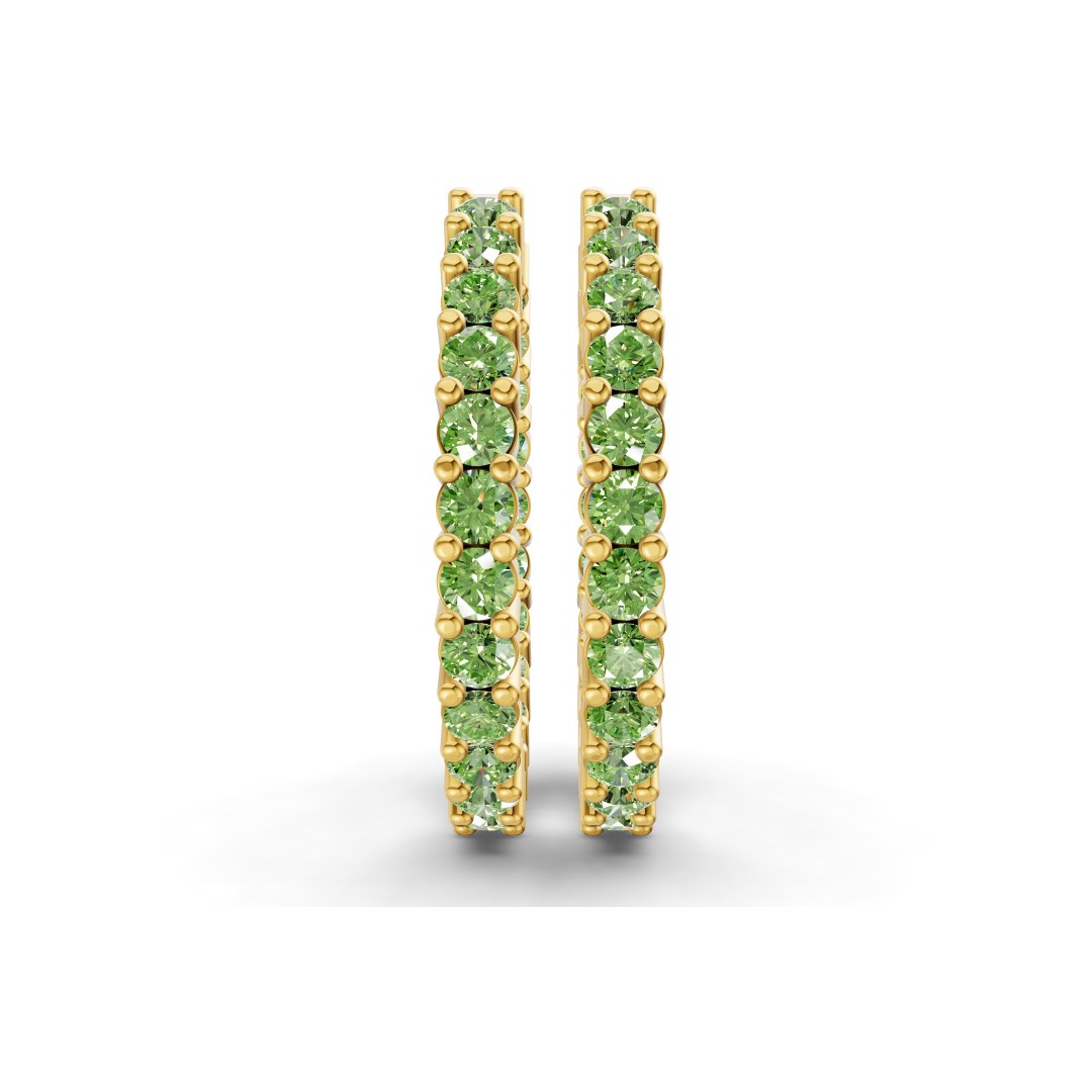 9ct Yellow Gold Meara Round Lab Diamond Hoop Earrings (1 Ct. Tw.) side right image one